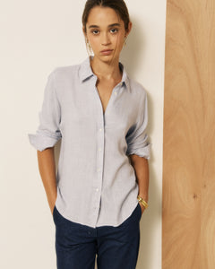 Chemise Femme en Viscose & Laine Bleu Coraz