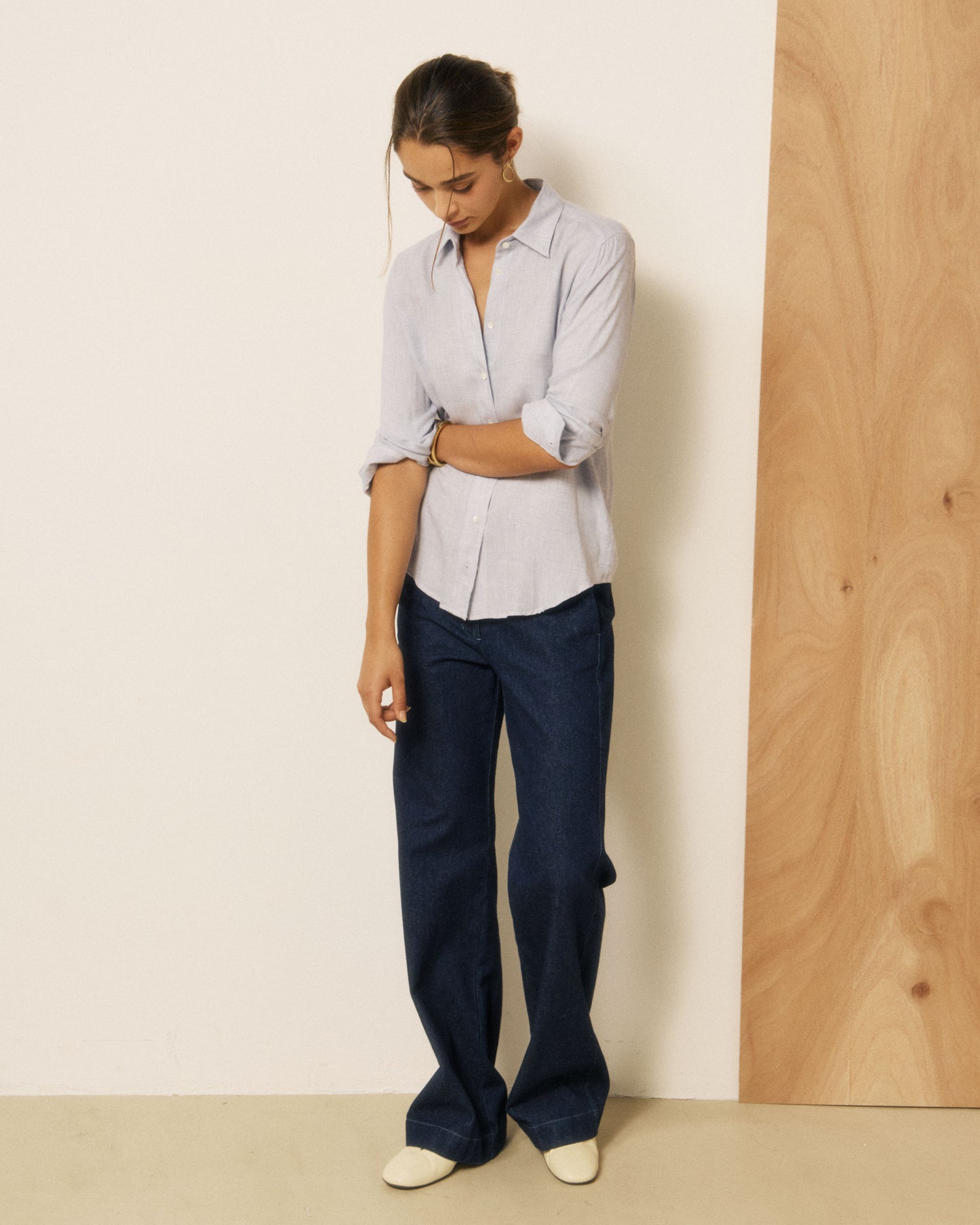 Chemise Femme en Viscose & Laine Bleu Coraz