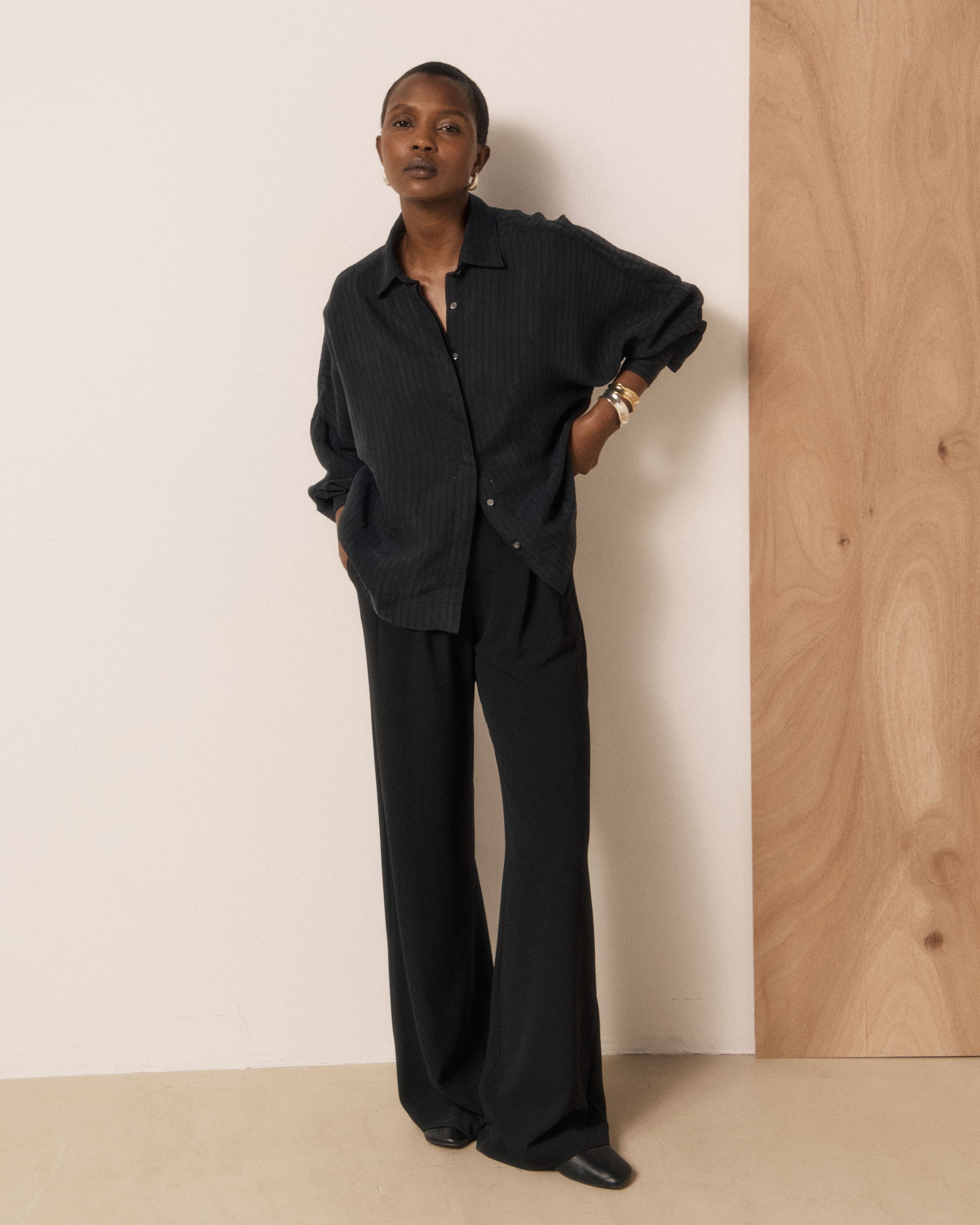 Chemise Femme en Lyocell & Viscose Noir Cosma
