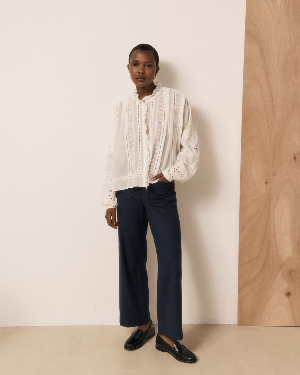 Chemise Femme en Voile de Coton & Broderies Ecru Calie - Image 2