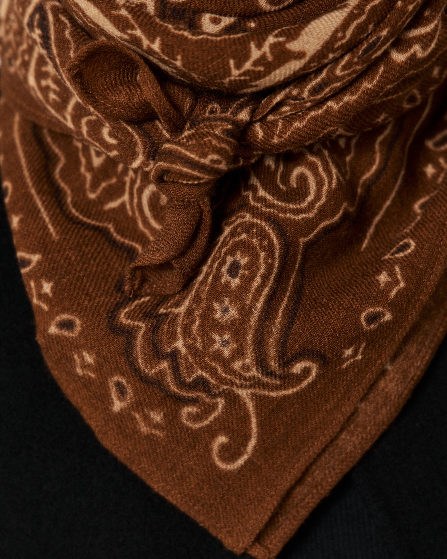 Echarpe Femme en Laine imprimé Marron Bandana