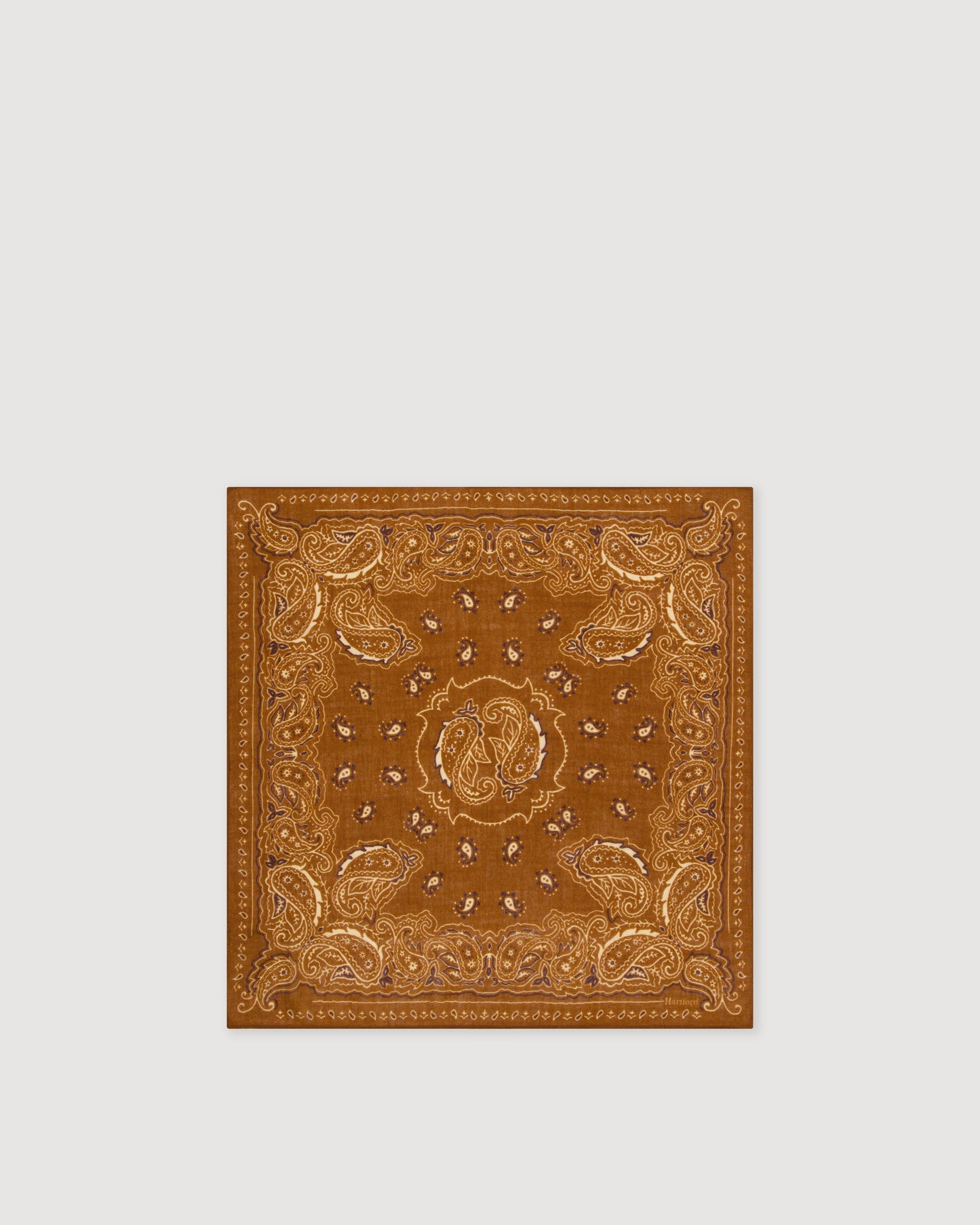 Echarpe Femme en Laine imprimé Marron Bandana