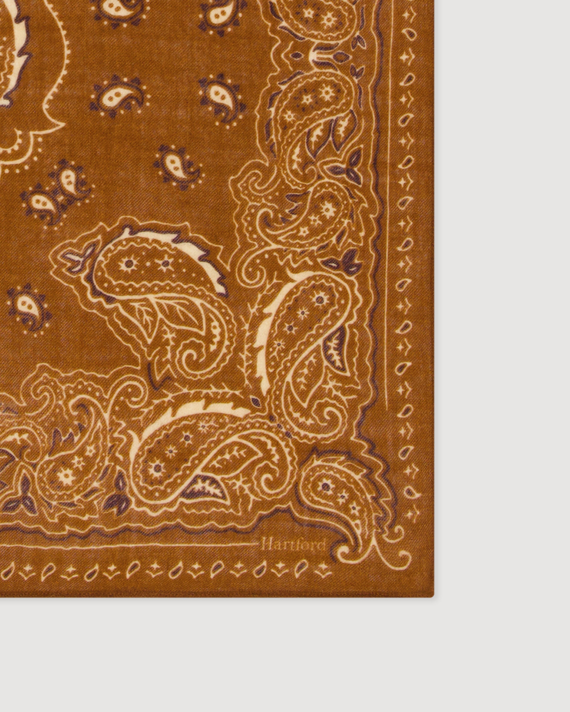 Echarpe Femme en Laine imprimé Marron Bandana