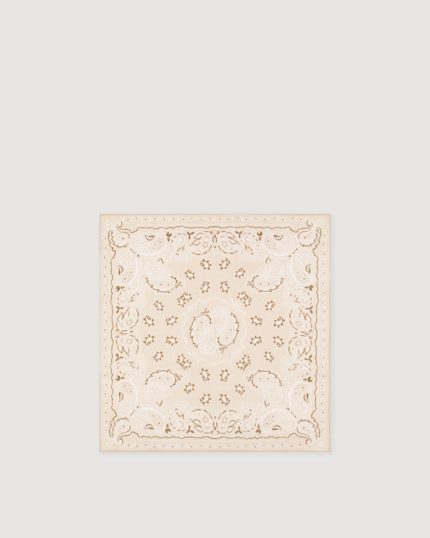 Echarpe Femme en Laine imprimé Beige Bandana