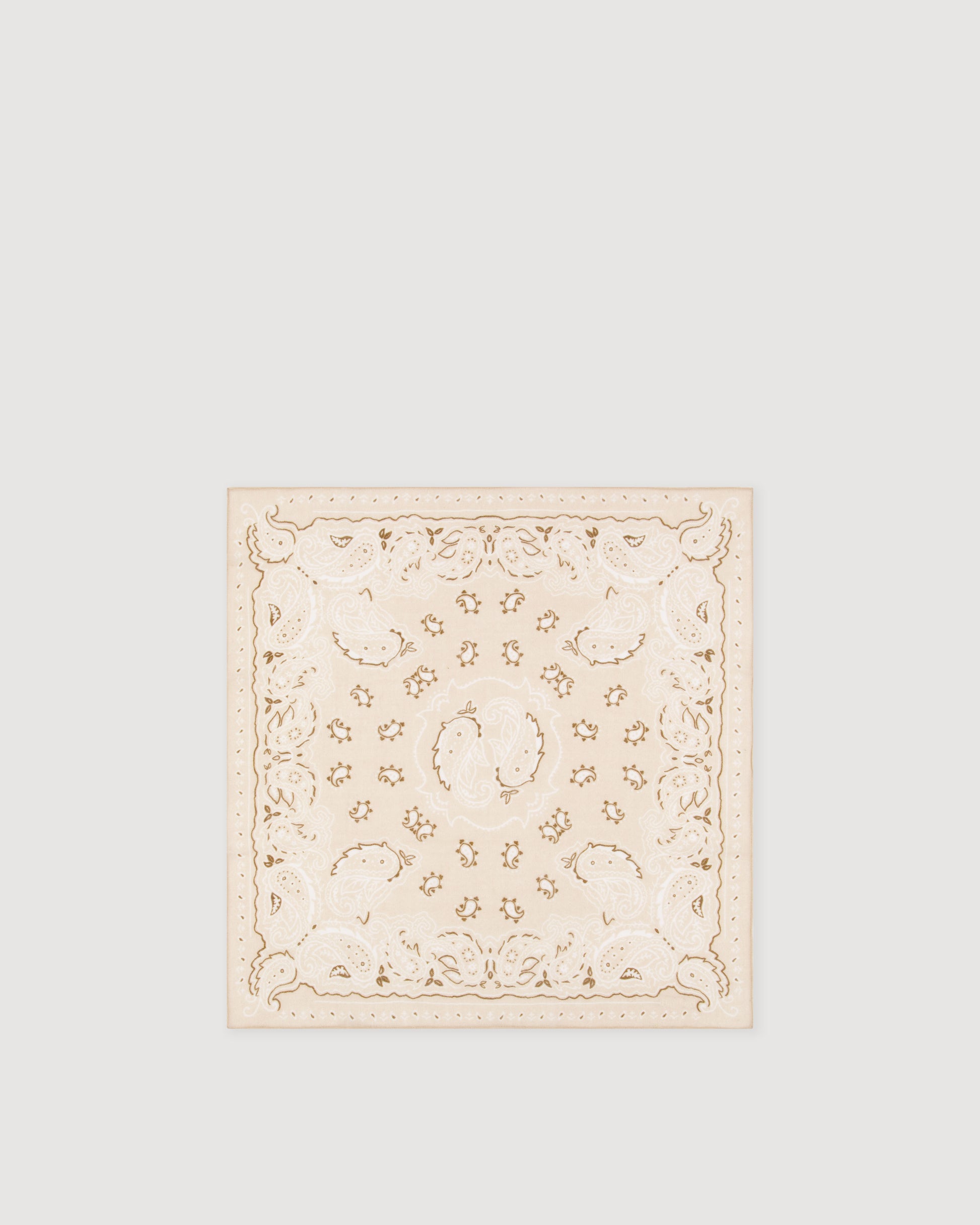 Echarpe Femme en Laine imprimé Beige Bandana