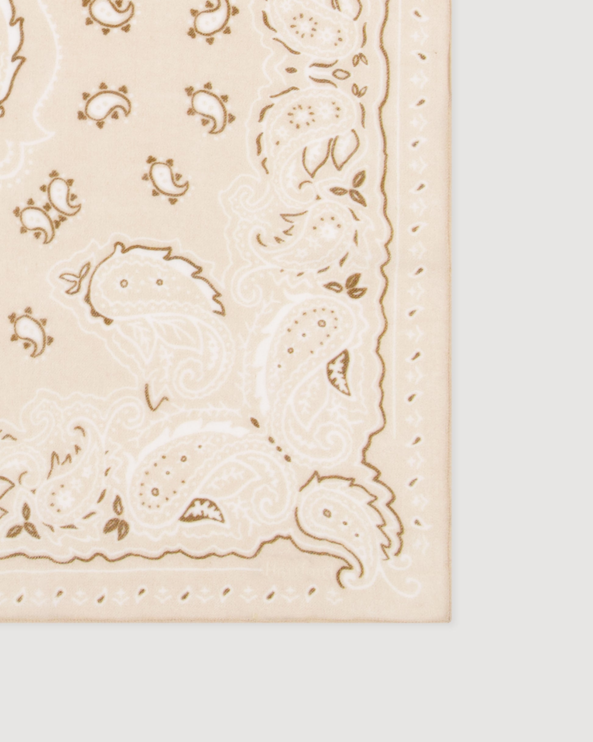 Echarpe Femme en Laine imprimé Beige Bandana