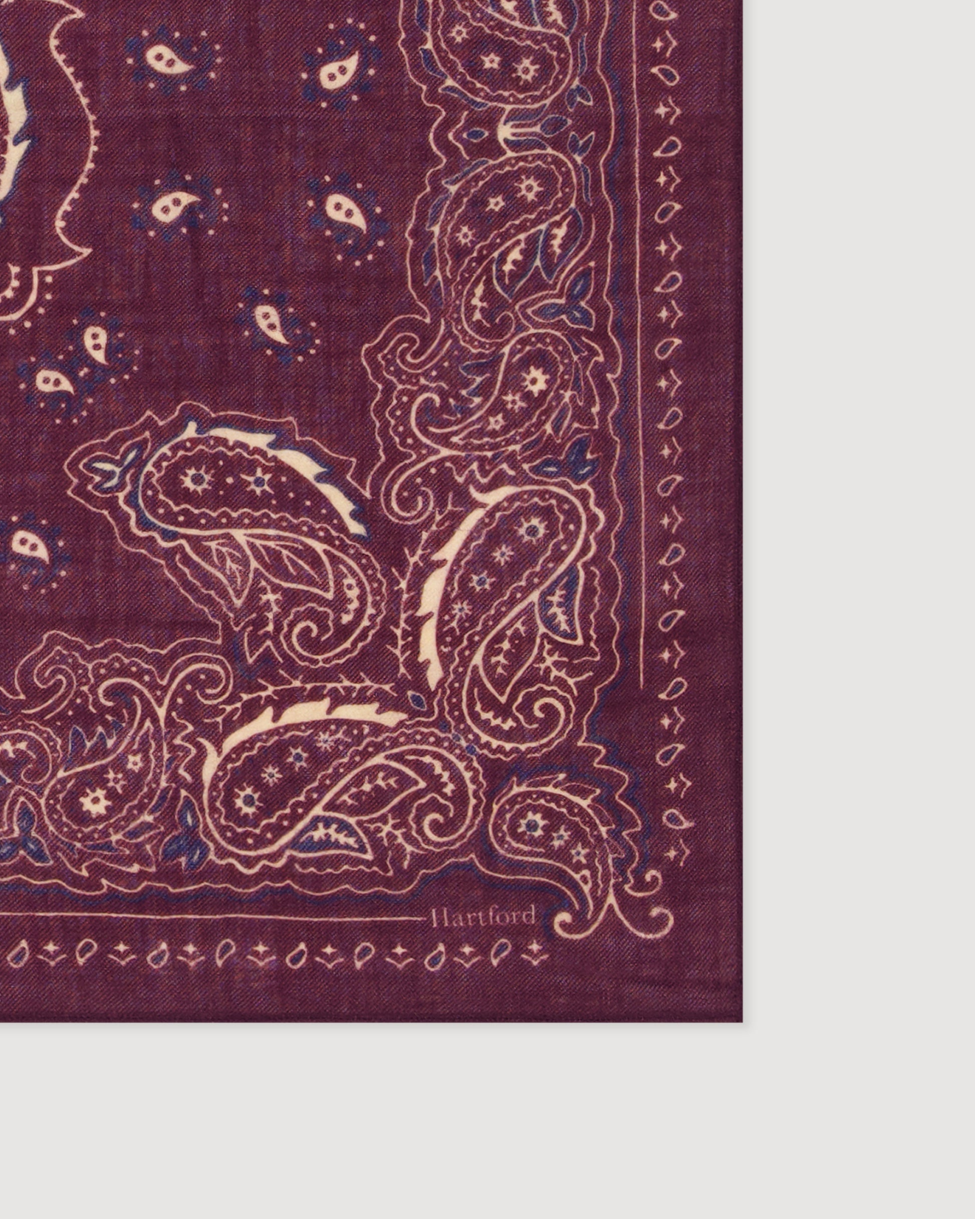 Echarpe Femme en Laine imprimé Bordeaux Bandana