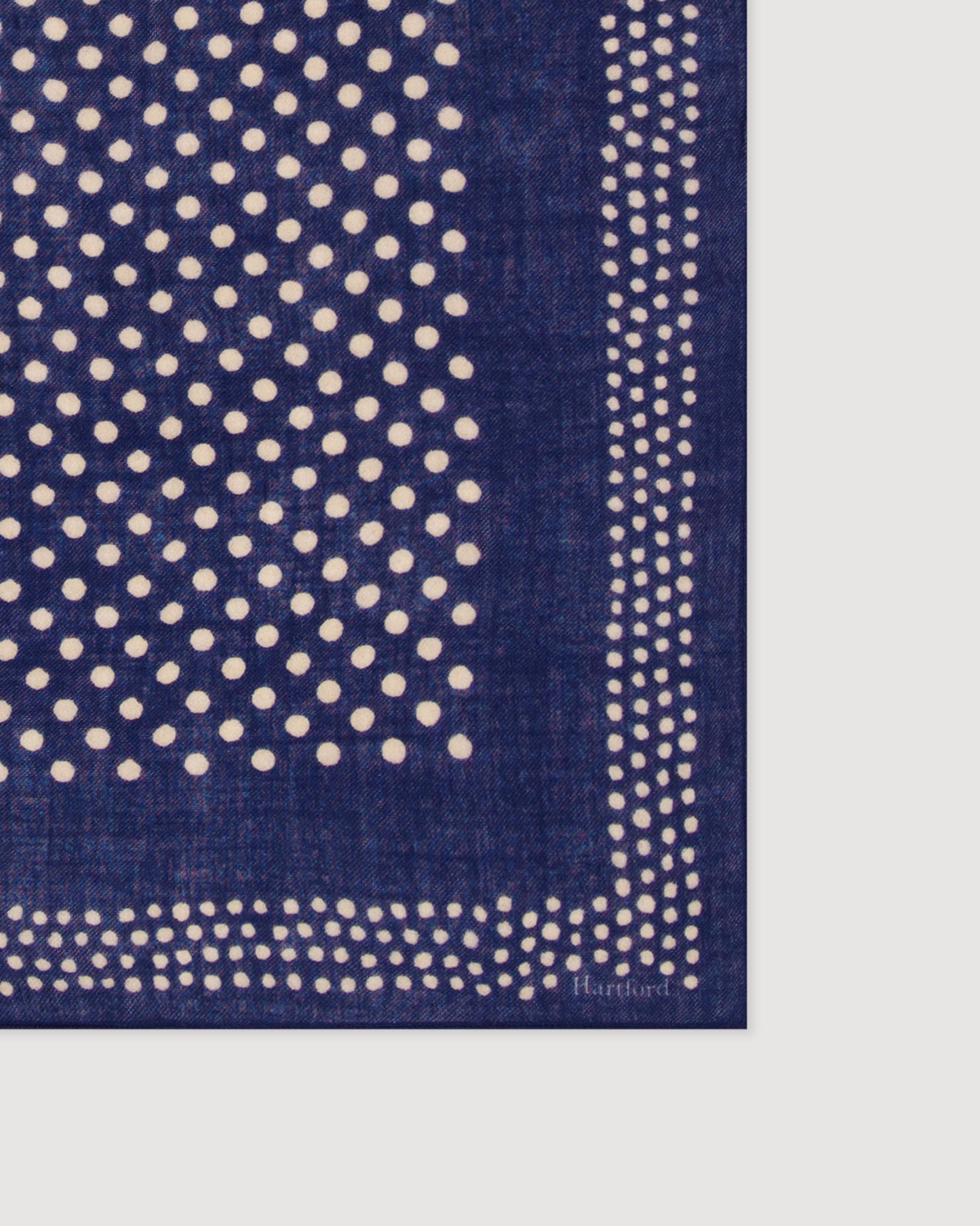 Echarpe Femme en Laine à Pois Bleu Marine Bandana
