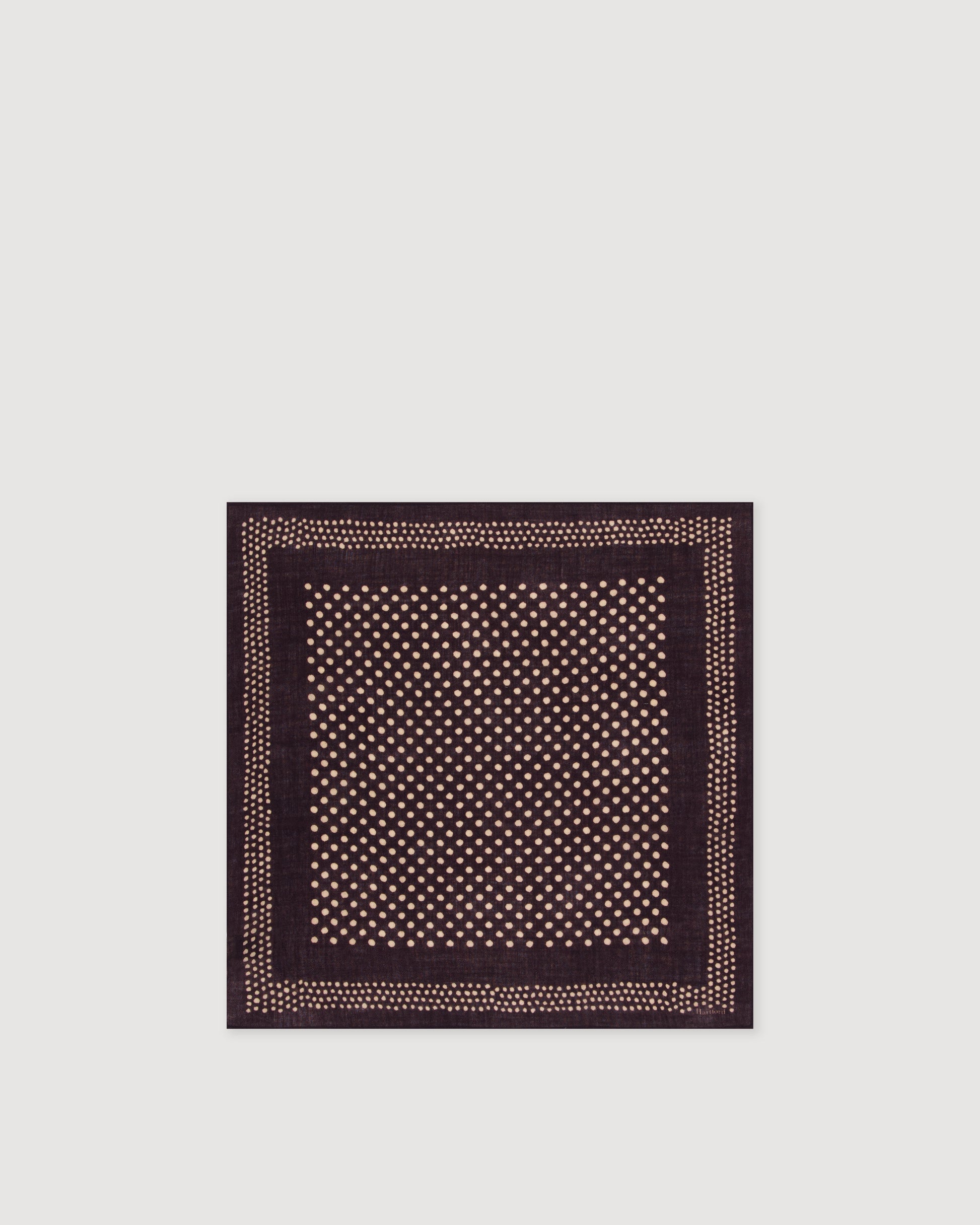 Echarpe Femme en Laine à Pois Chocolat Bandana
