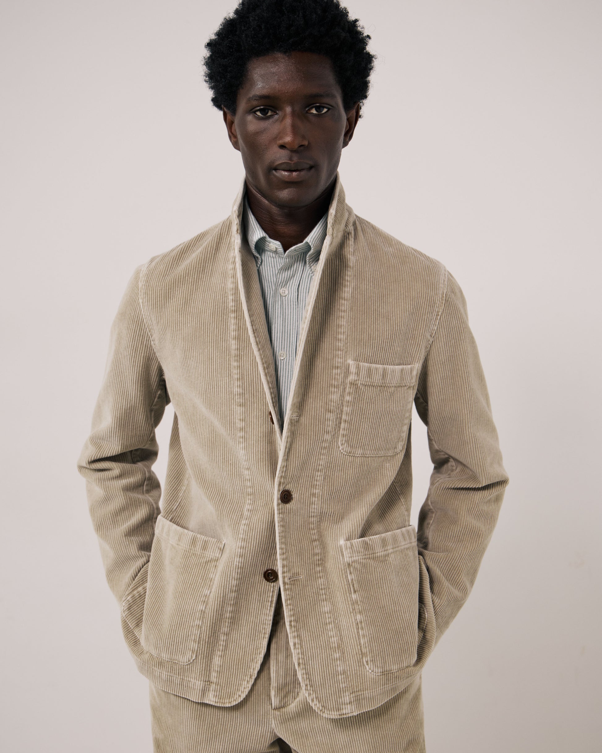 Veste Homme en Velours Côtelé Sable Julian