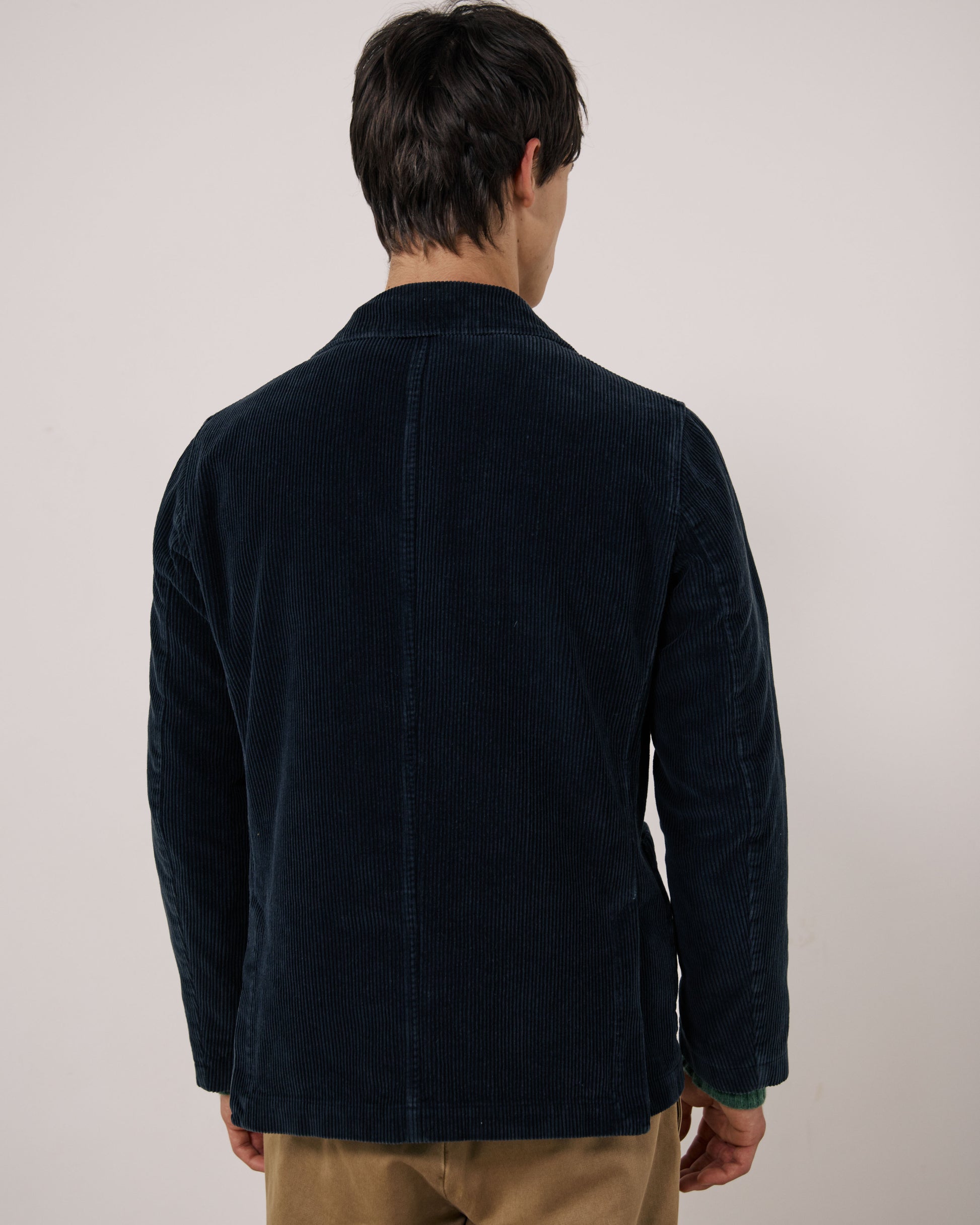 Veste Homme en Velours Côtelé Bleu Marine Julian