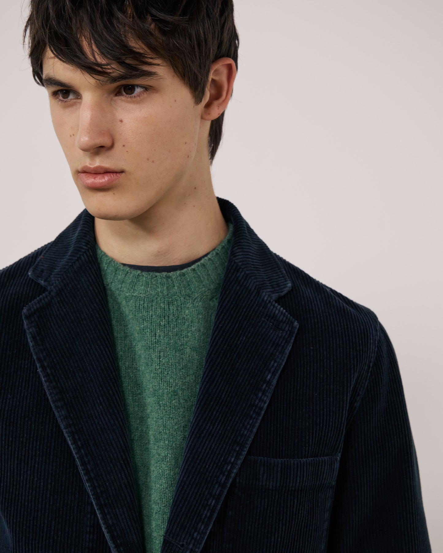 Veste Homme en Velours Côtelé Bleu Marine Julian