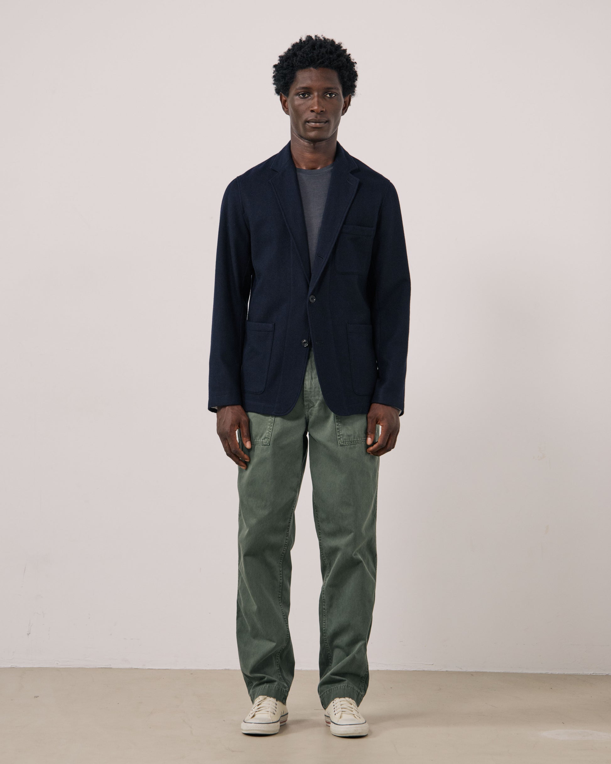 Veste Homme en Flanelle de laine Bleu Marine Julian