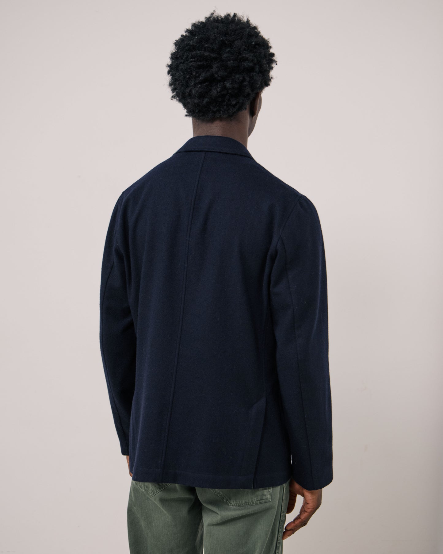 Veste Homme en Flanelle de laine Bleu Marine Julian