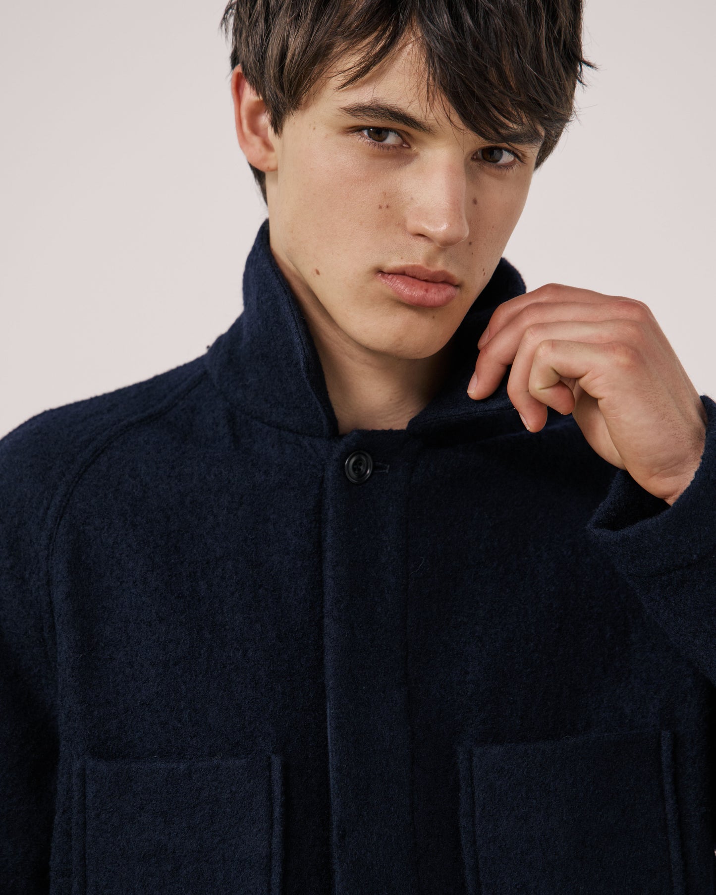 Veste Homme en Laine Vierge Bleu Marine Parton