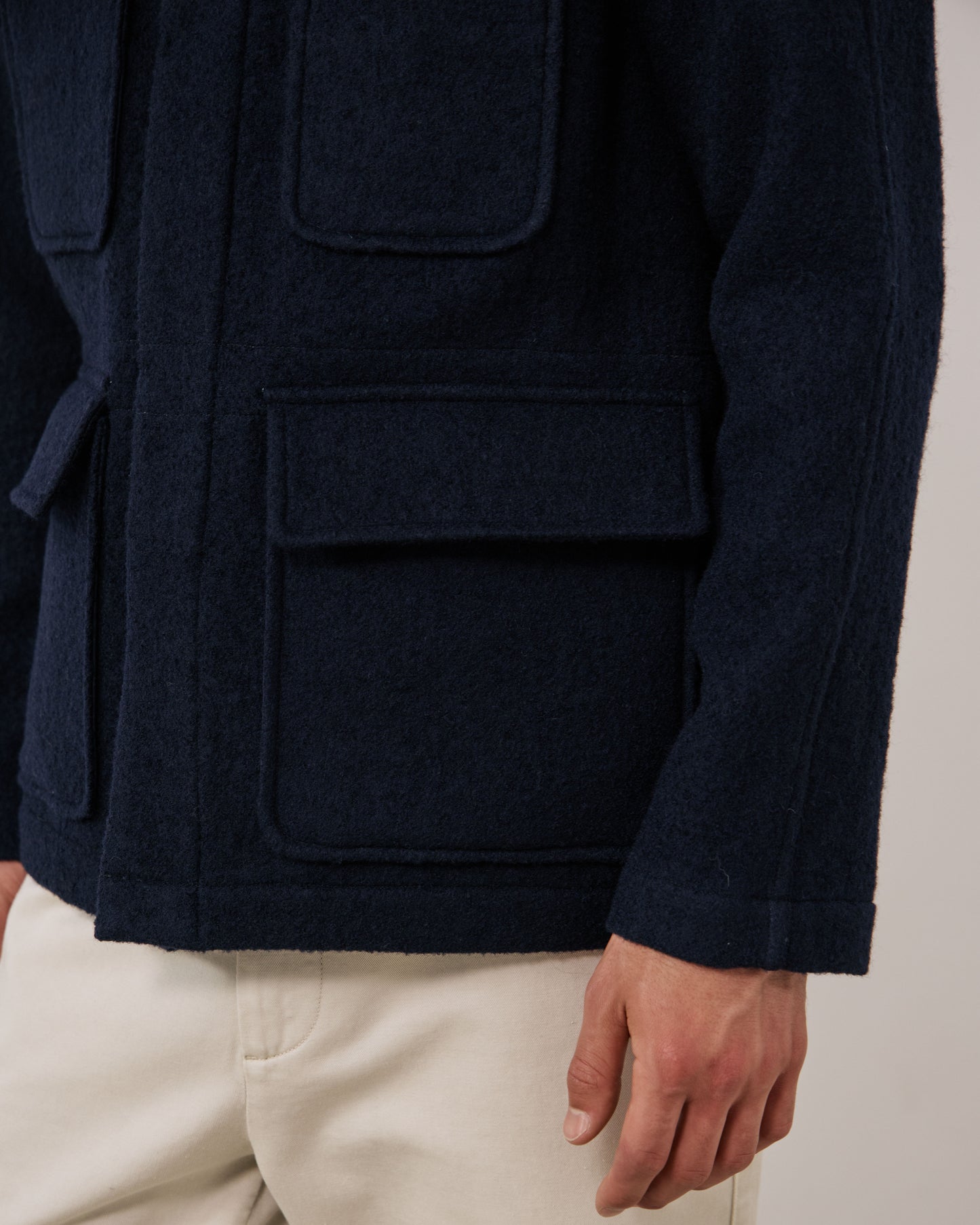 Veste Homme en Laine Vierge Bleu Marine Parton