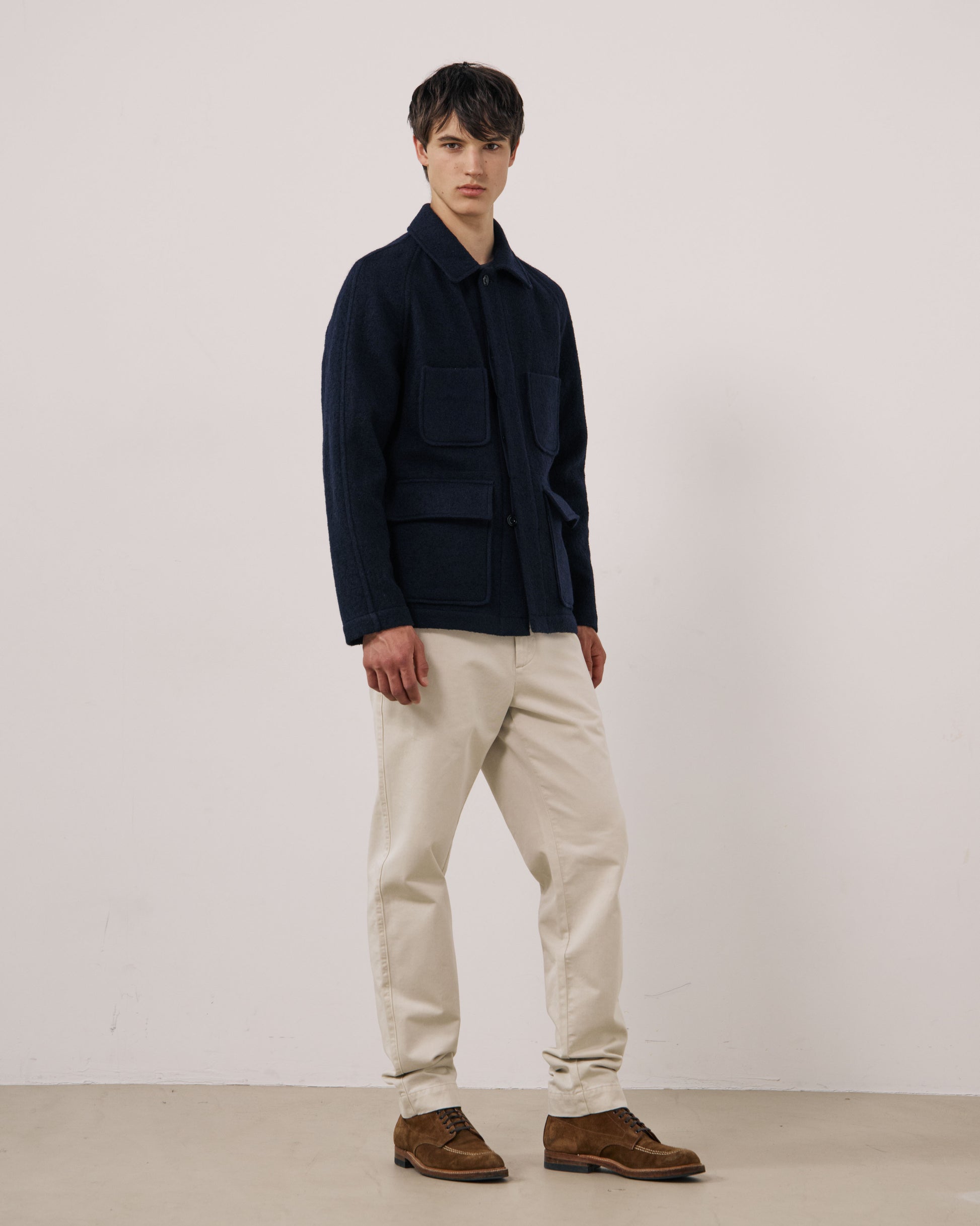 Veste Homme en Laine Vierge Bleu Marine Parton