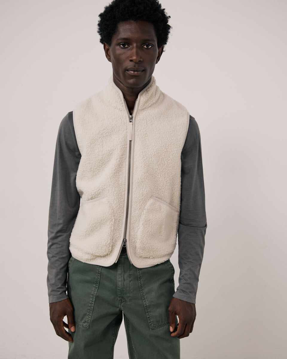 Gilet Homme en Sherpa Ecru Basta - Image principale