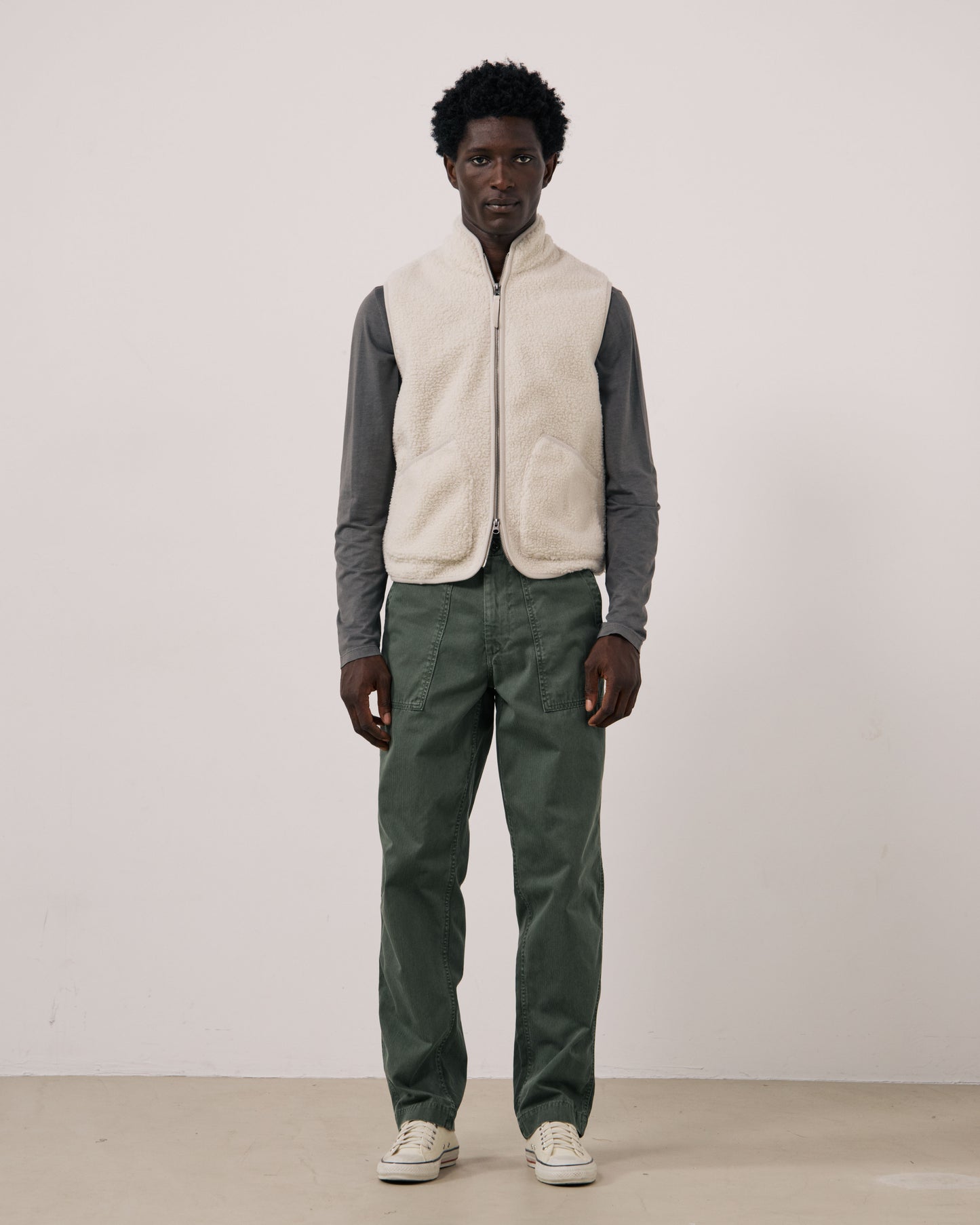 Gilet Homme en Sherpa Ecru Basta
