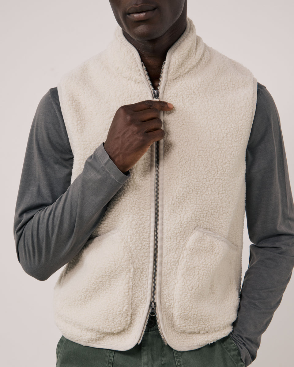 Gilet Homme en Sherpa Ecru Basta - Image 3