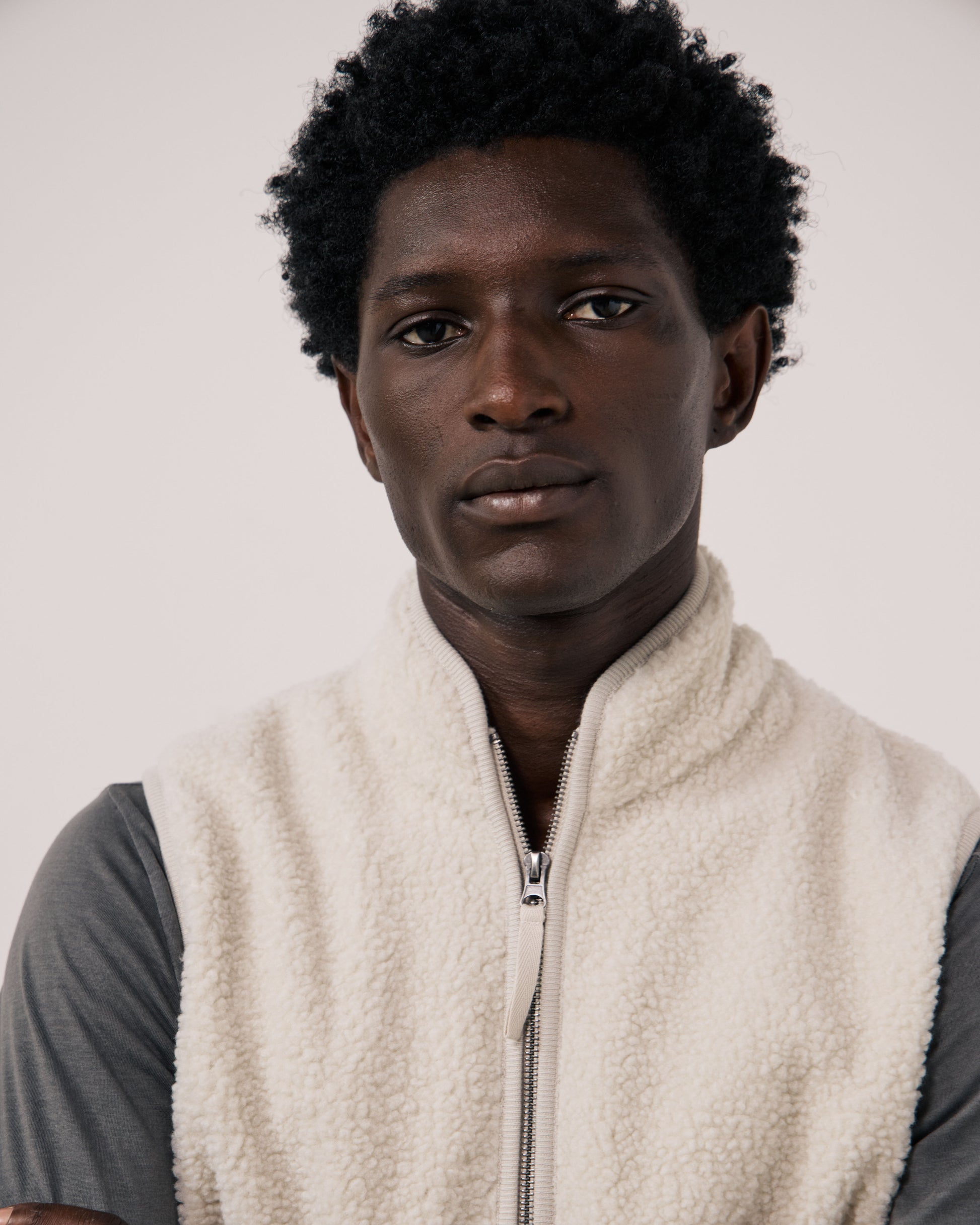 Gilet Homme en Sherpa Ecru Basta