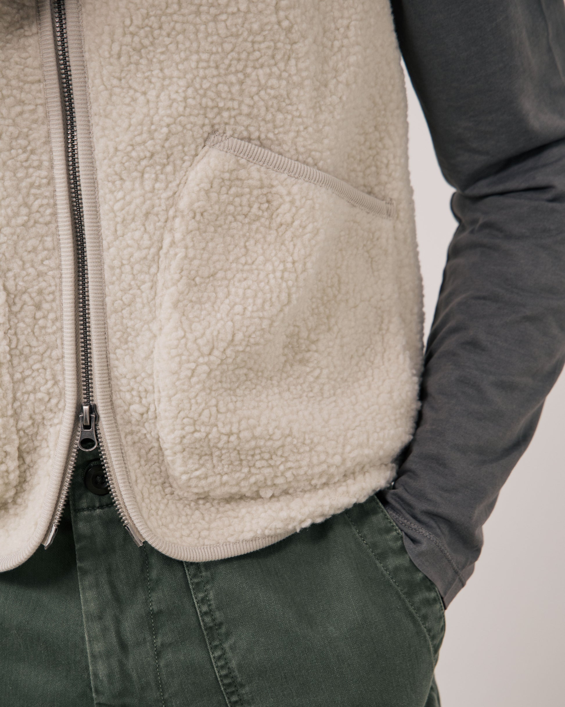 Gilet Homme en Sherpa Ecru Basta