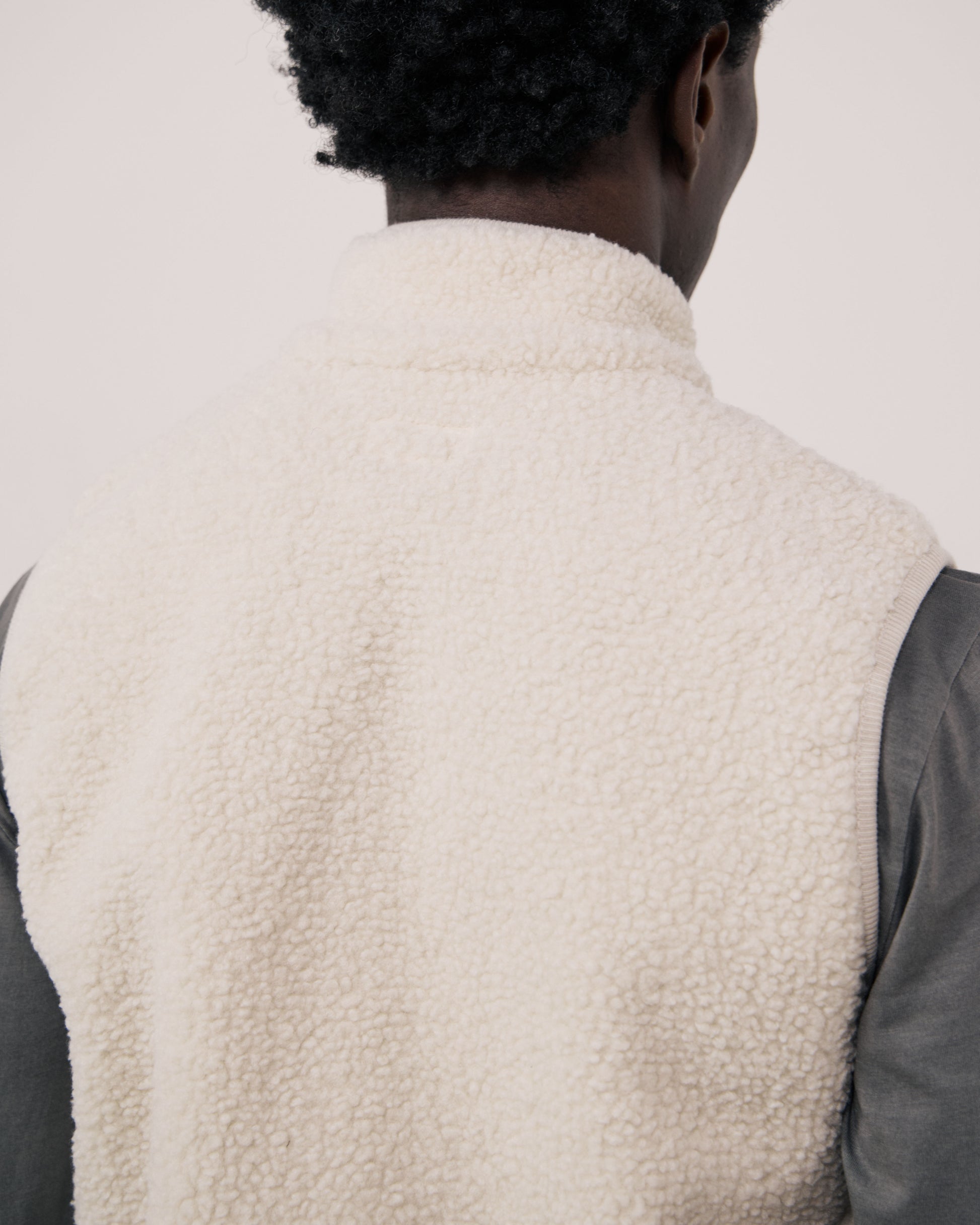 Gilet Homme en Sherpa Ecru Basta