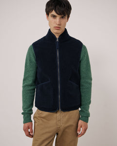 Gilet Homme en Sherpa Bleu Marine Basta