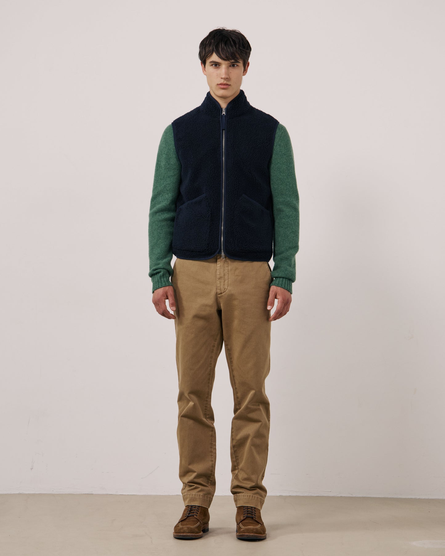 Gilet Homme en Sherpa Bleu Marine Basta