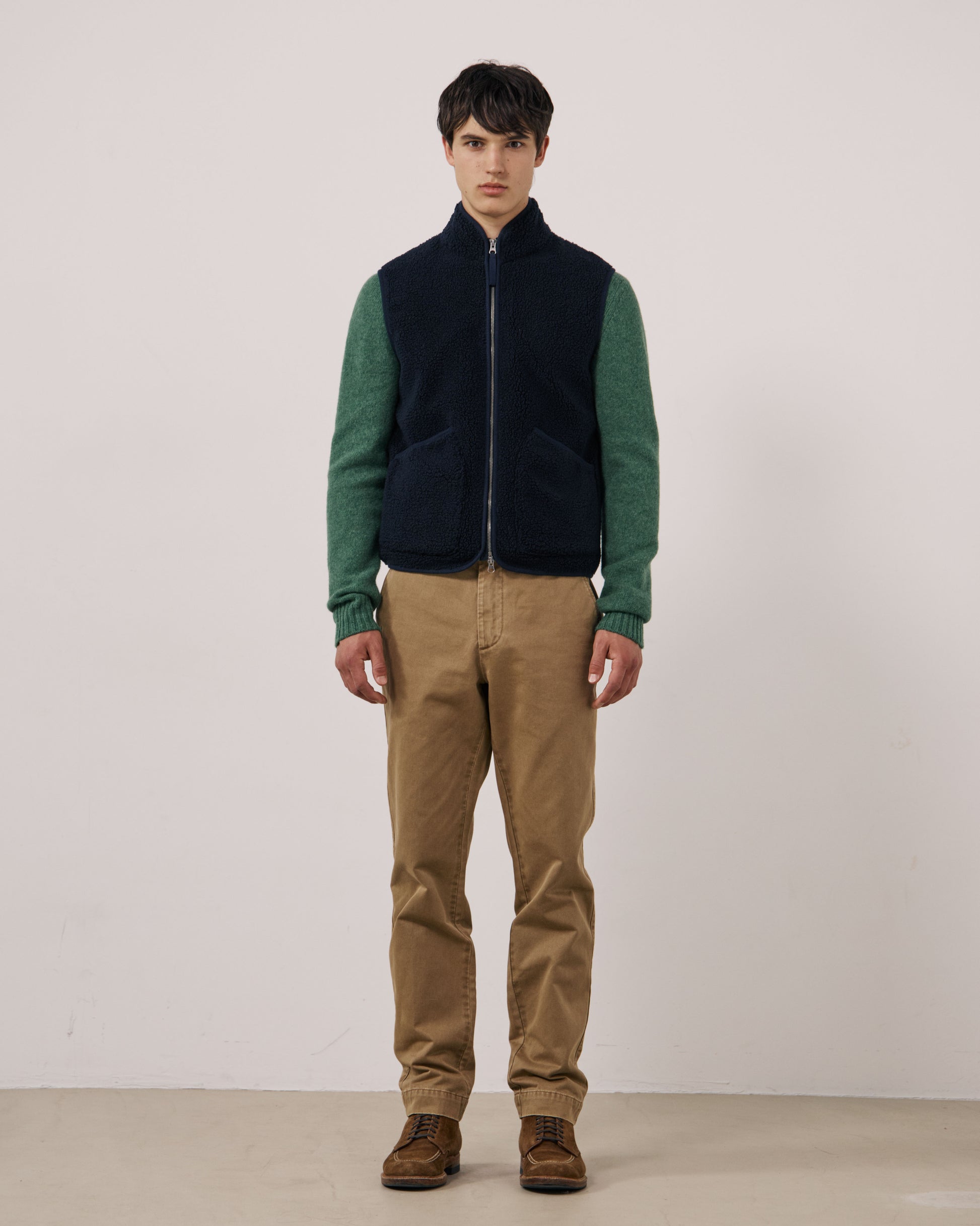 Gilet Homme en Sherpa Bleu Marine Basta