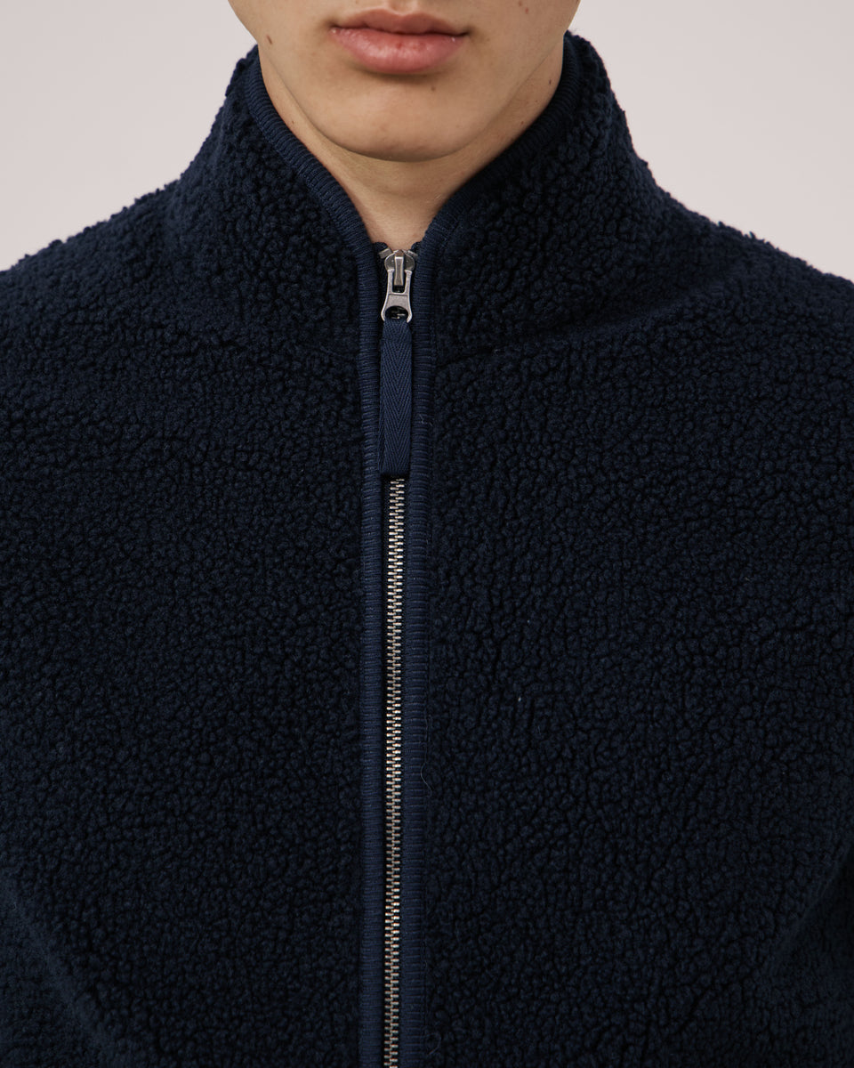 Gilet da uomo in sherpa blu navy Basta - Image 3