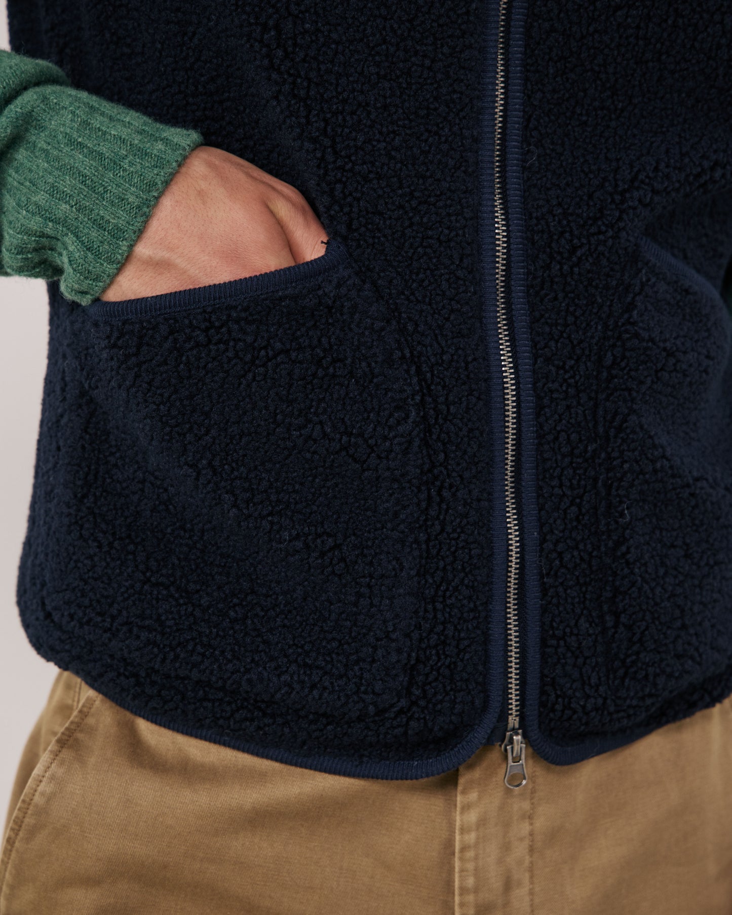 Gilet Homme en Sherpa Bleu Marine Basta