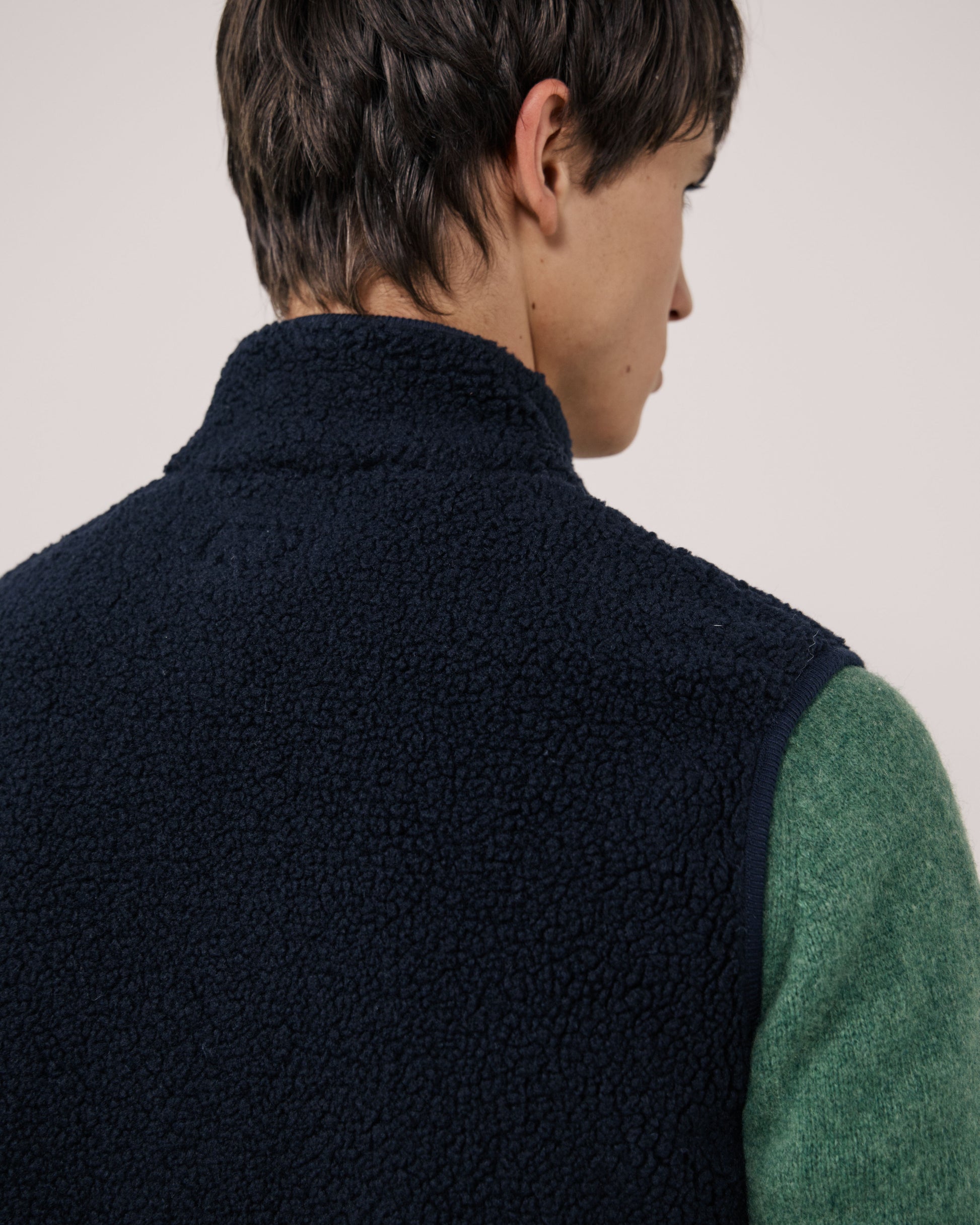 Gilet Homme en Sherpa Bleu Marine Basta