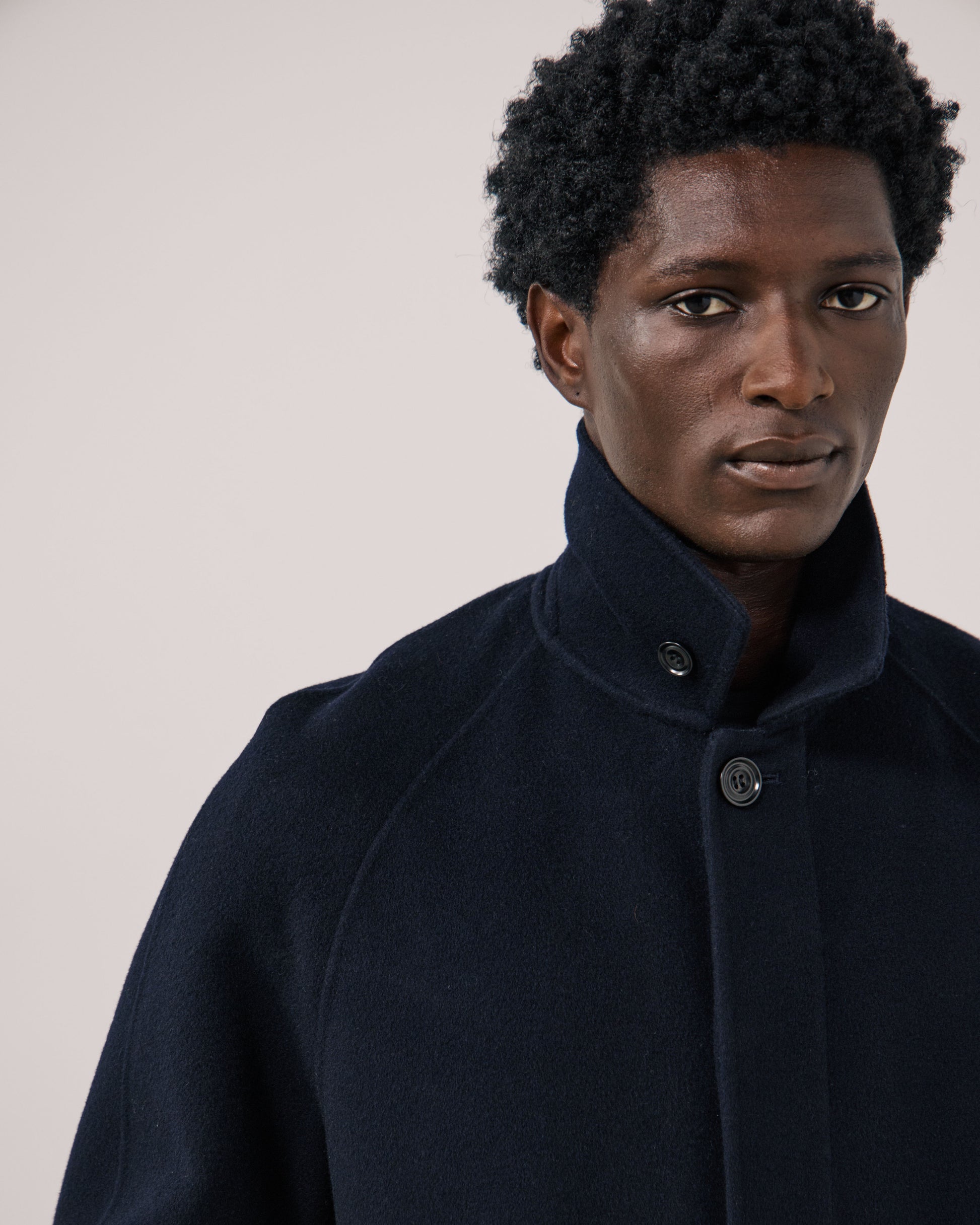 Manteau Homme en Laine Double Face Bleu Marine Graig