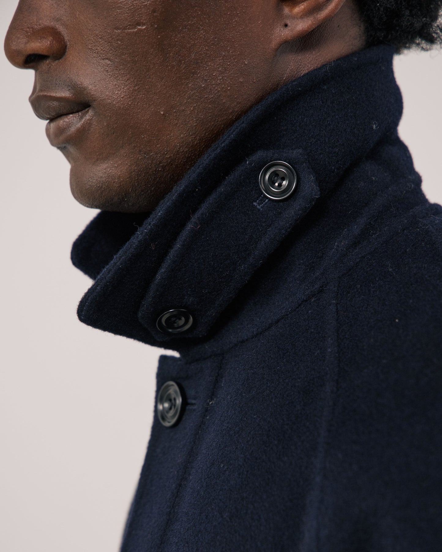 Manteau Homme en Laine Double Face Bleu Marine Graig