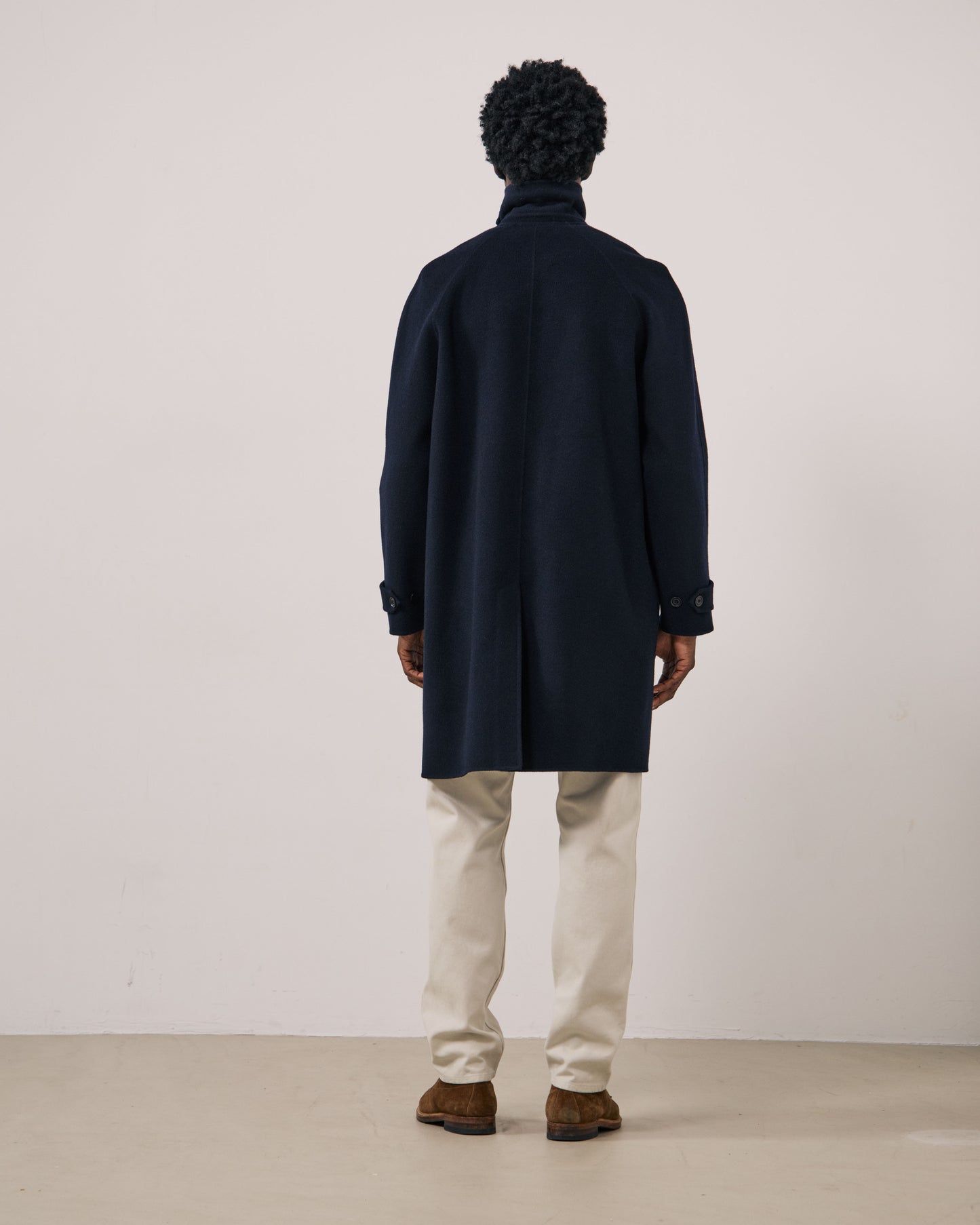 Manteau Homme en Laine Double Face Bleu Marine Graig