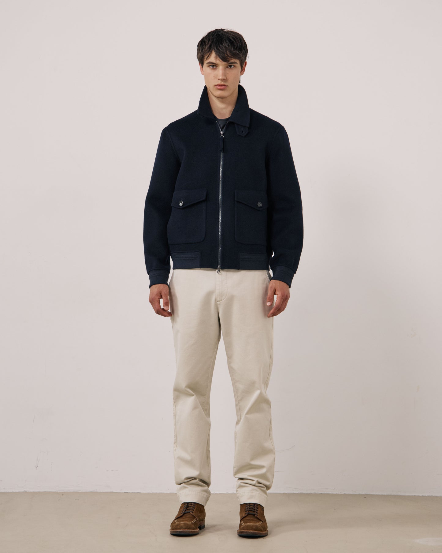 Blouson Homme en Laine Double Face Bleu Marine Doug