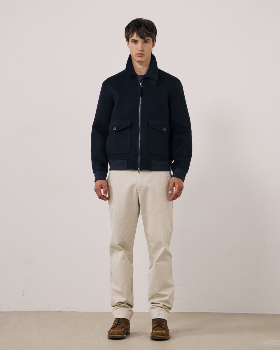 Blouson Homme en Laine Double Face Bleu Marine Doug - Image 2