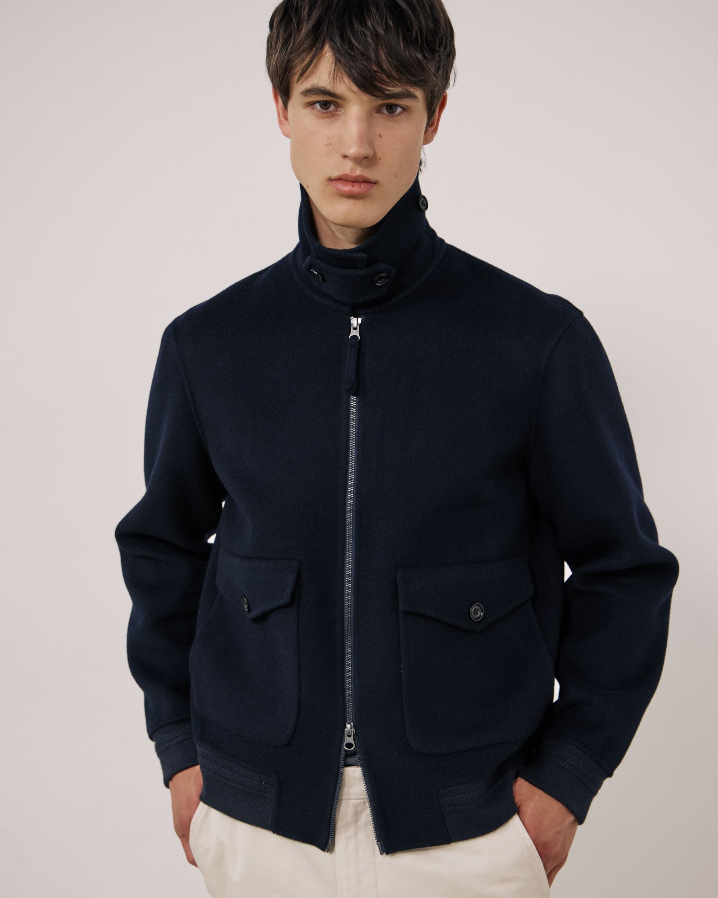 Blouson Homme en Laine Double Face Bleu Marine Doug
