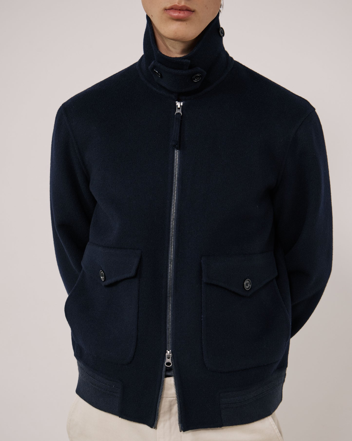 Blouson Homme en Laine Double Face Bleu Marine Doug