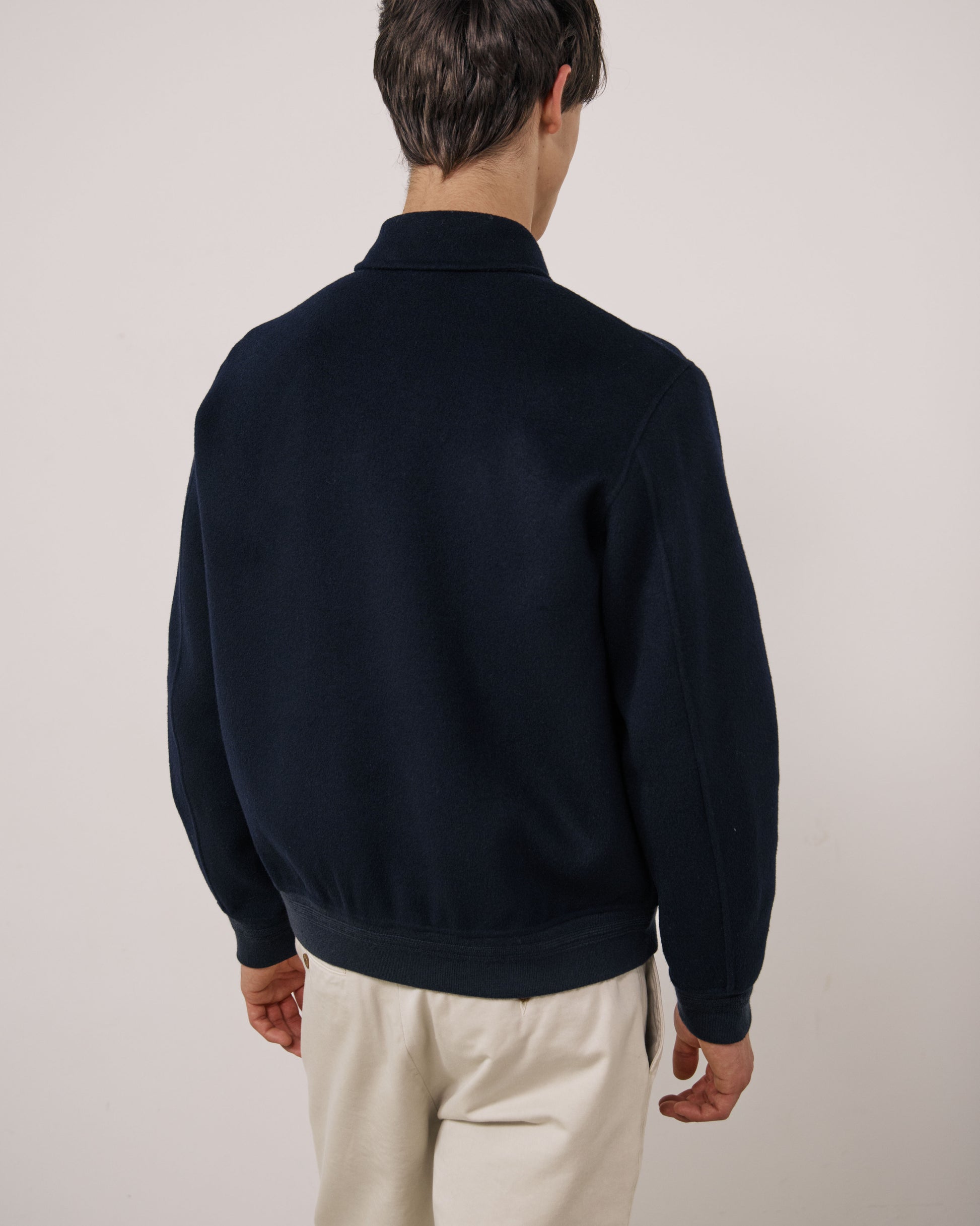 Blouson Homme en Laine Double Face Bleu Marine Doug