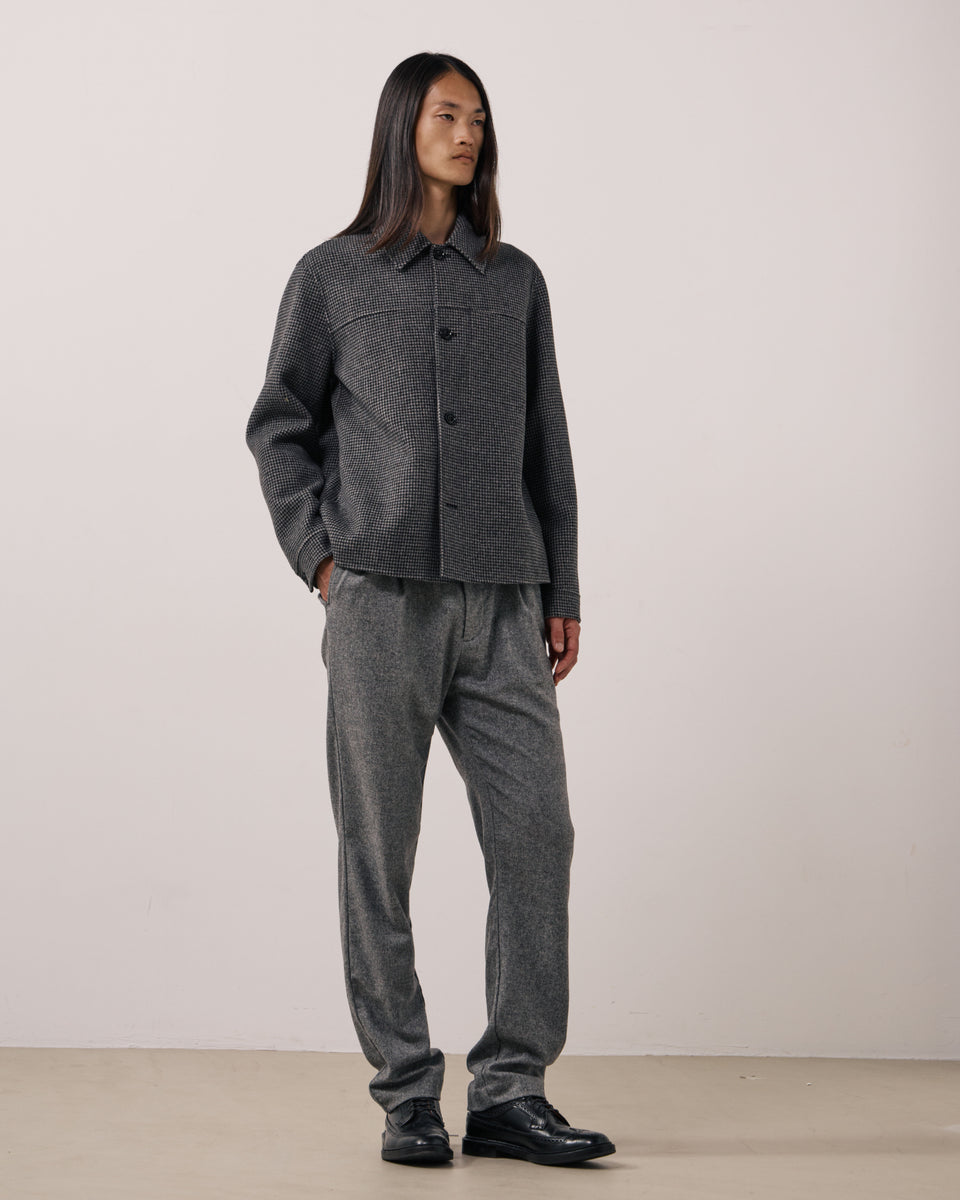 Dary Men's Grey Checked Double-Faced Wool Jacket - Image principale