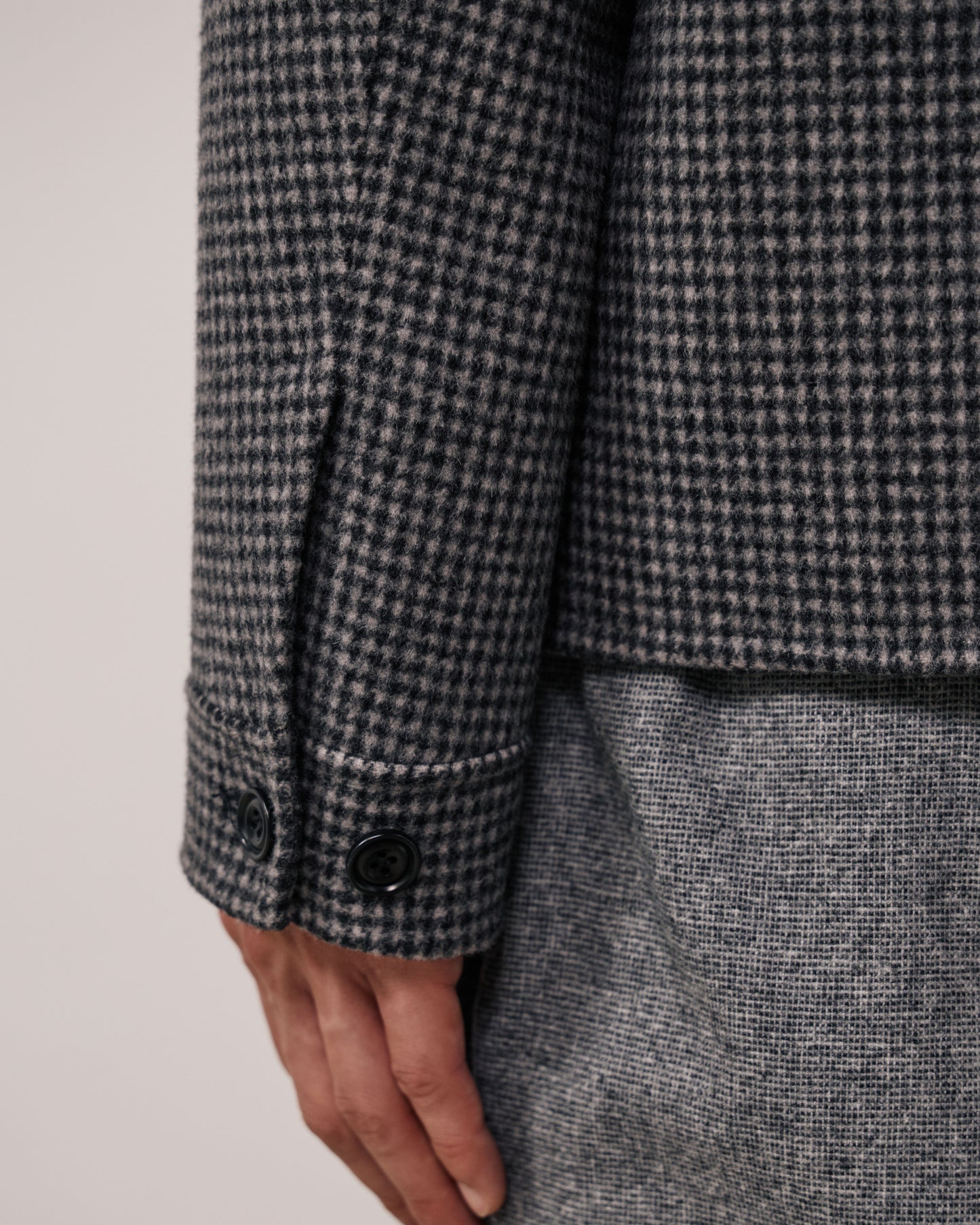 Veste Homme en Laine Double Face à Carreaux Gris Dary
