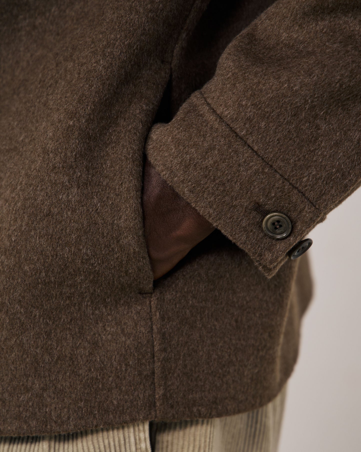 Veste Homme en Laine Double Face Marron Dary