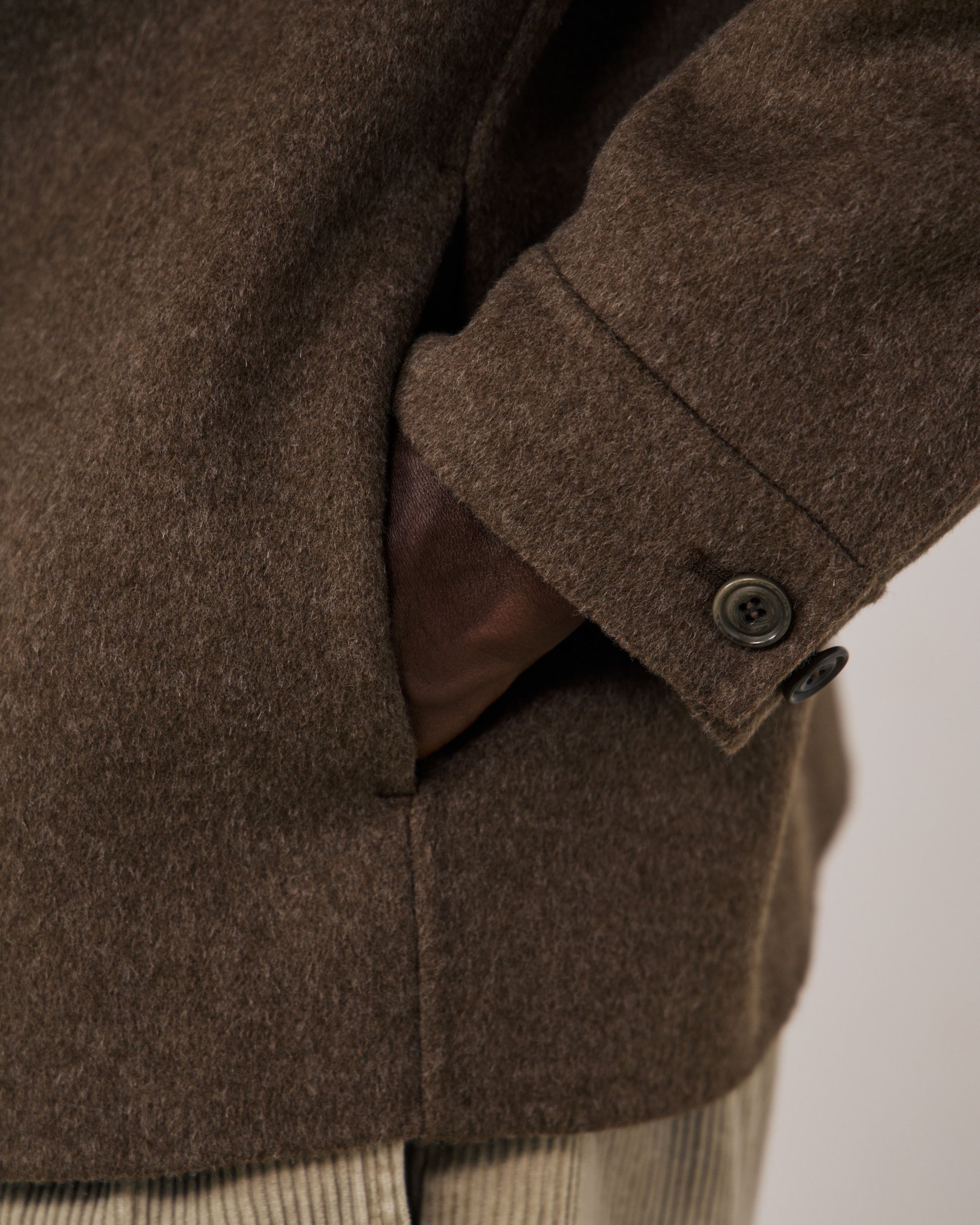 Veste Homme en Laine Double Face Marron Dary