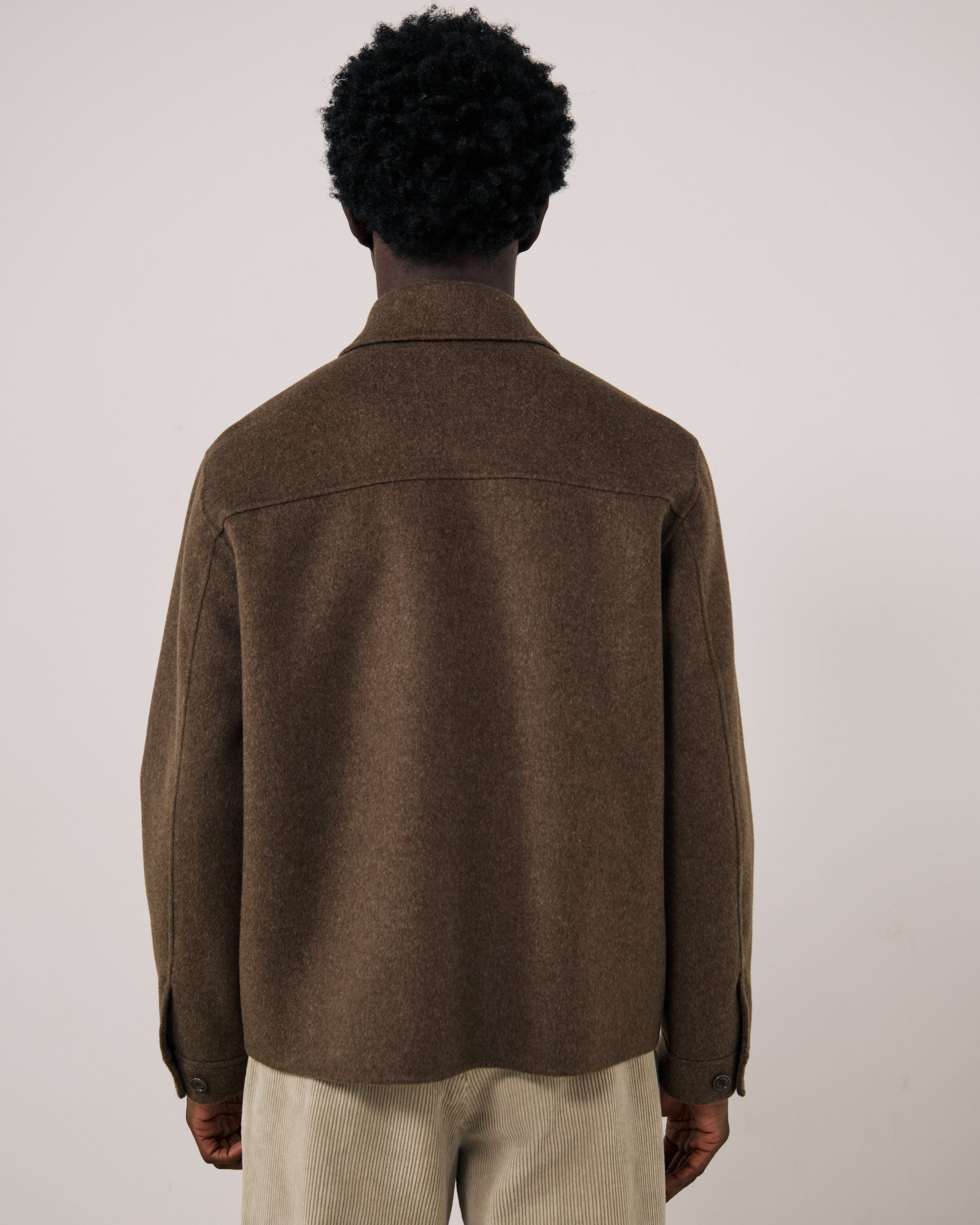 Veste Homme en Laine Double Face Marron Dary