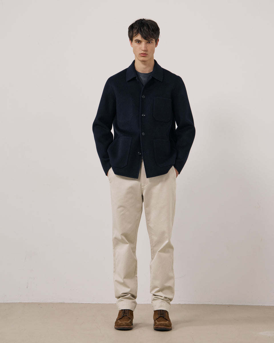 Veste Homme en Laine Double Face Bleu Marine Jay - Image 2