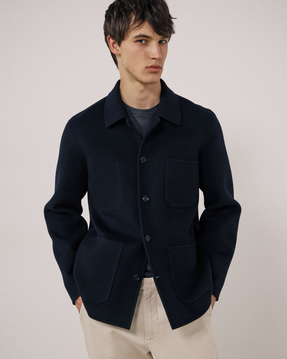 Veste Homme en Laine Double Face Bleu Marine Jay - Image 3