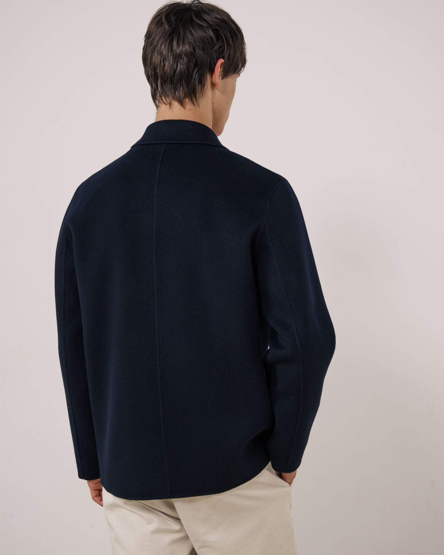 Veste Homme en Laine Double Face Bleu Marine Jay