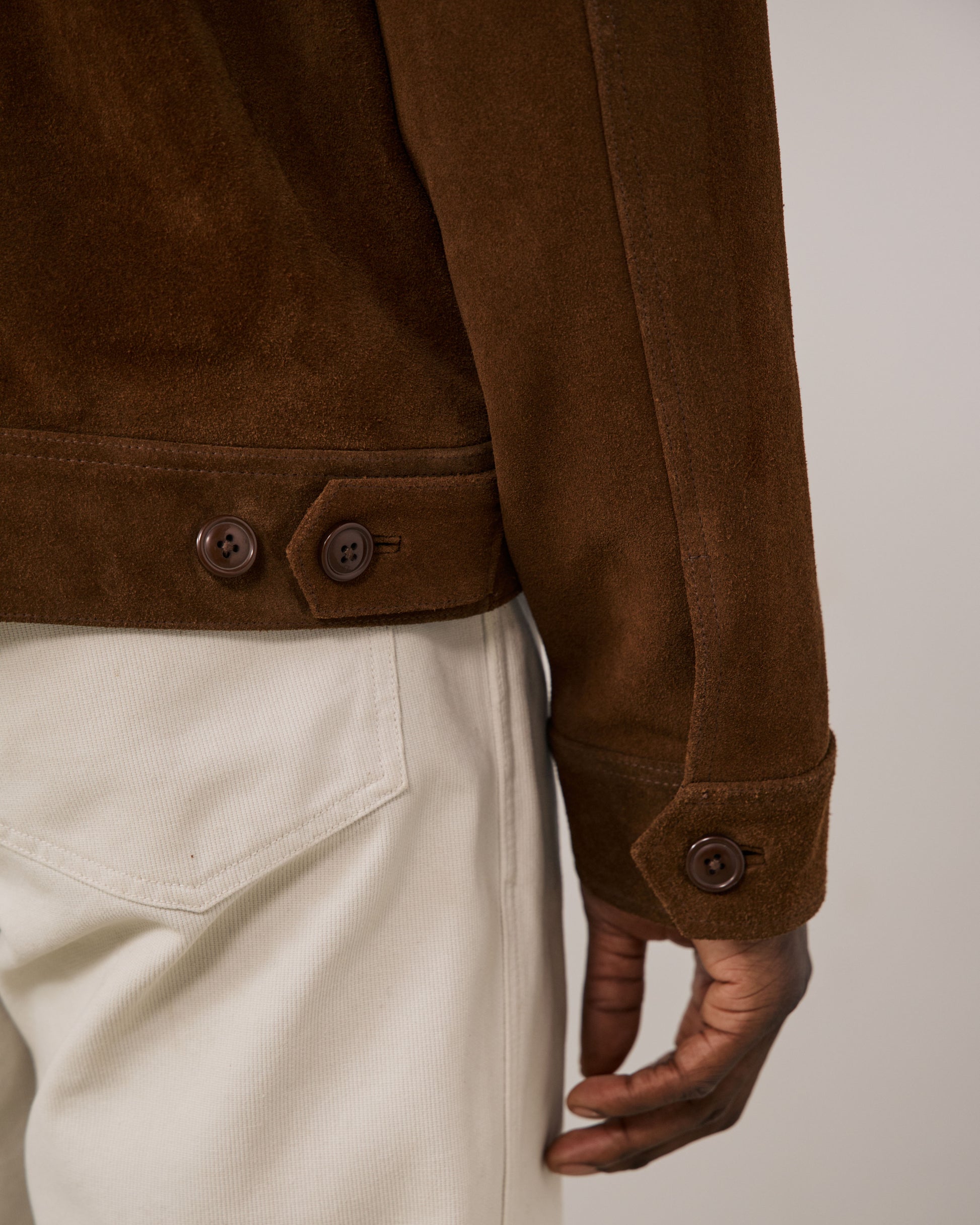 Blouson Homme en Cuir Suédé Marron Dickson